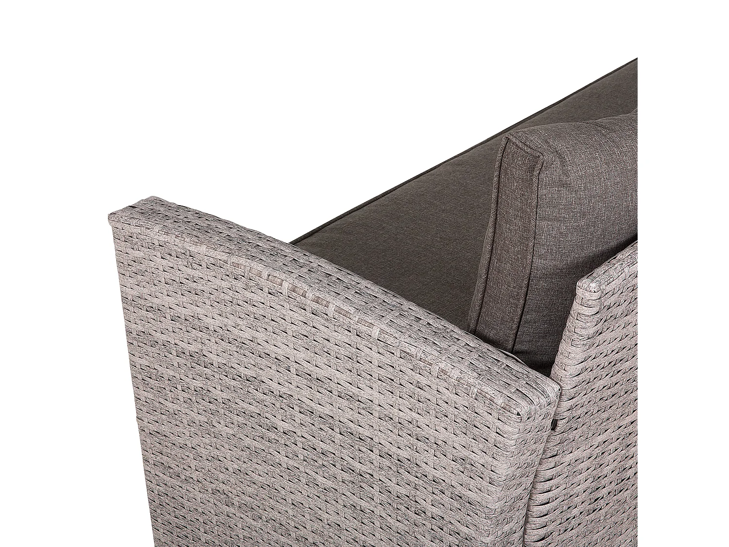 Zestaw ogrodowy ze stolikiem dla 8 osób VITERBO z poduszkami Technorattan Szary