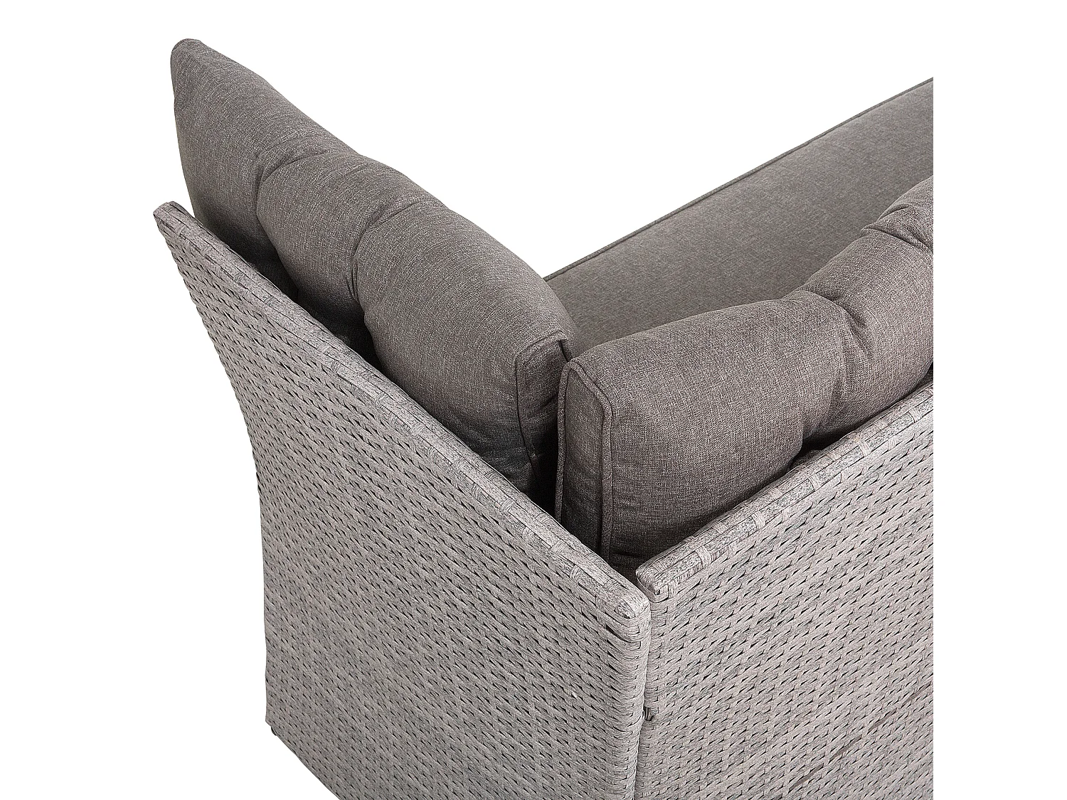 Zestaw ogrodowy ze stolikiem dla 8 osób VITERBO z poduszkami Technorattan Szary