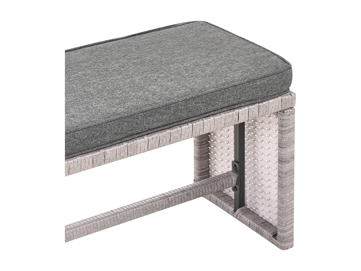 Ensemble de salon de jardin avec table 8 places VITERBO avec coussins Gris