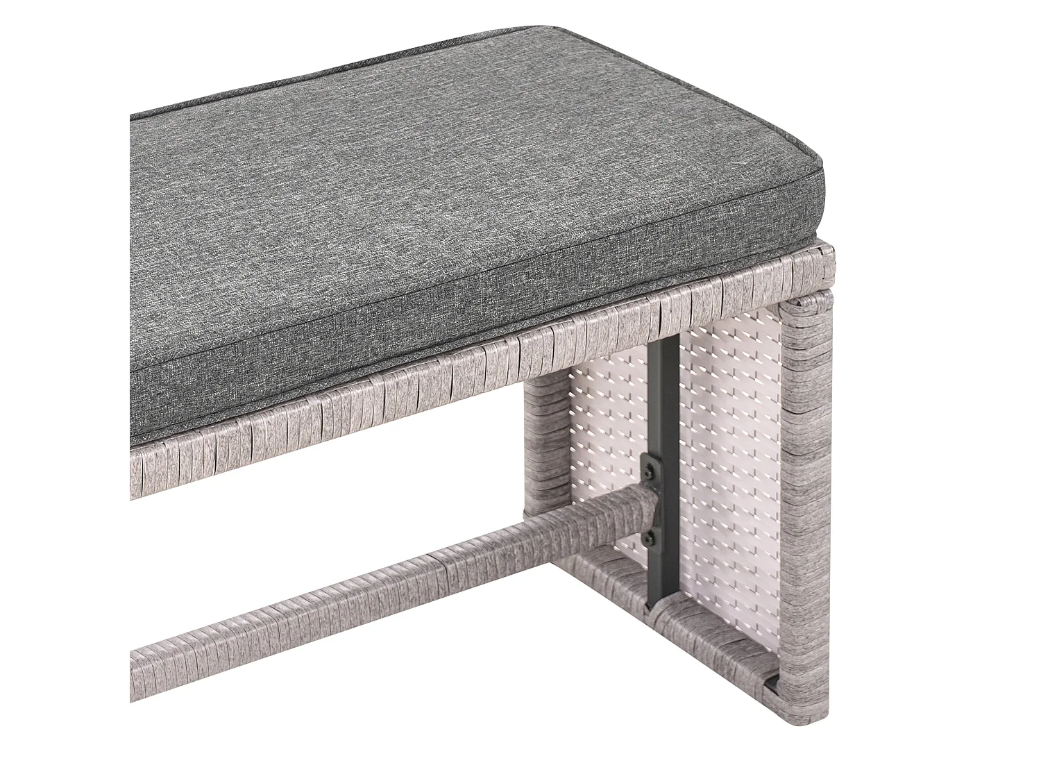 Ensemble de salon de jardin avec table 8 places VITERBO avec coussins Polyrotin Gris