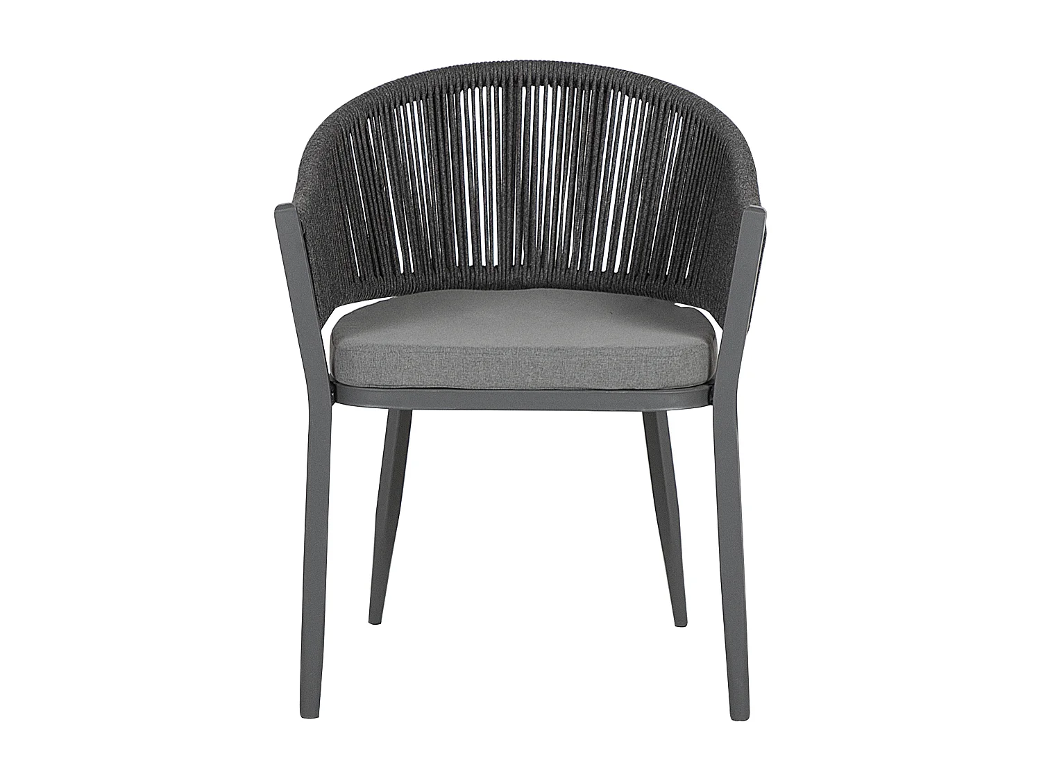 Salle à manger de jardin 4 places MILETO avec coussins Métal Gris