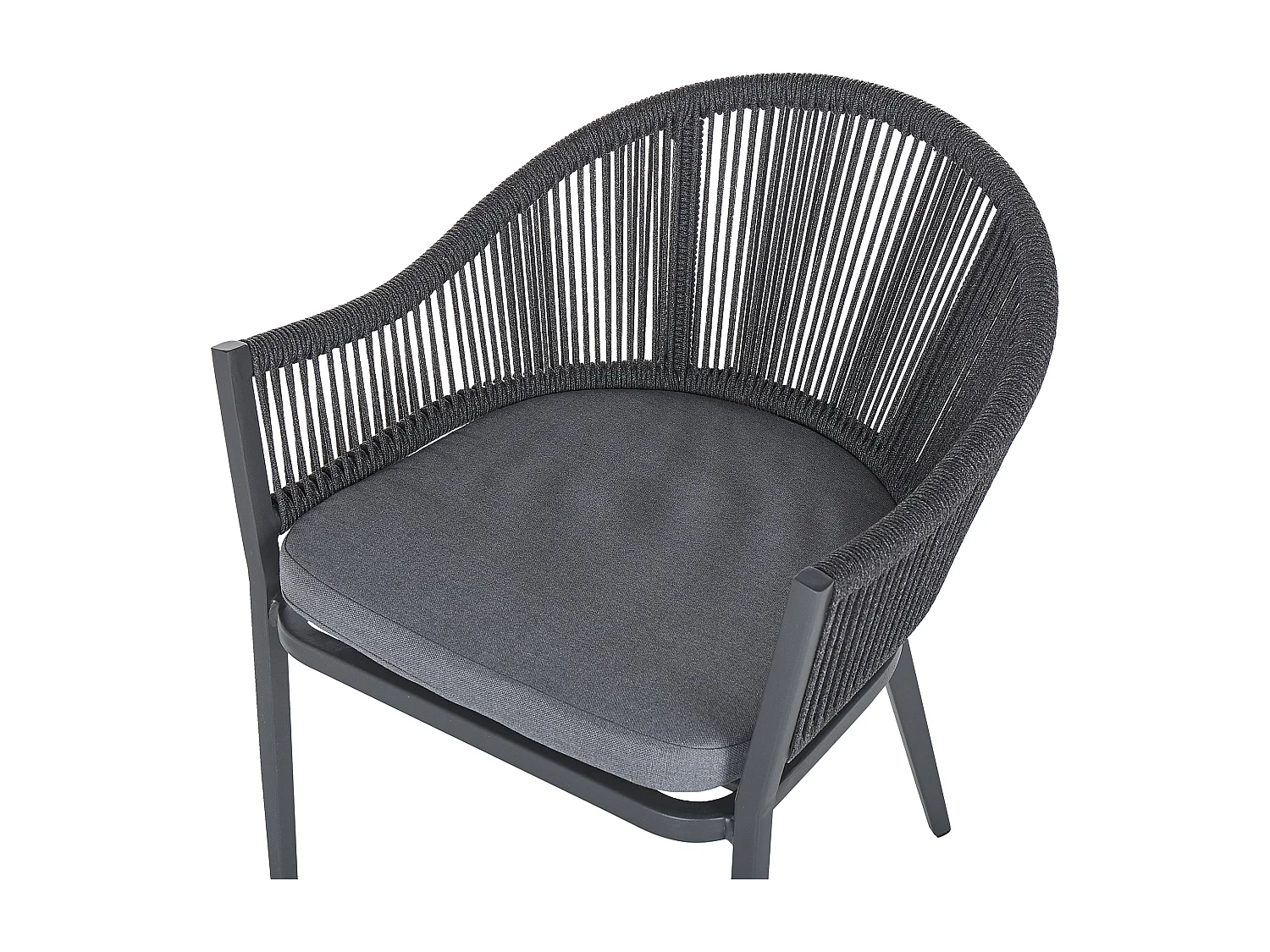 Salle à manger de jardin 4 places MILETO avec coussins Métal Gris