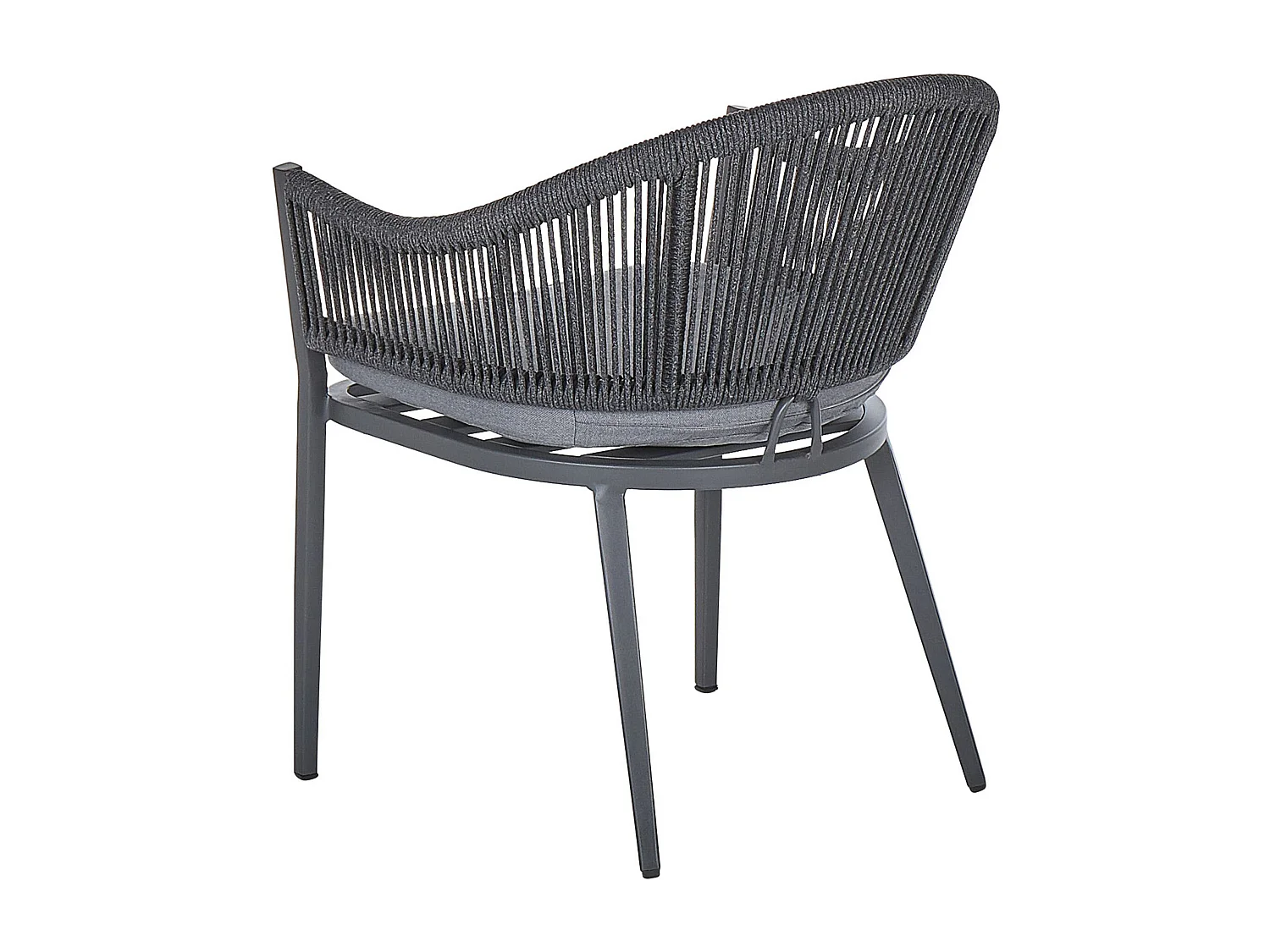 Salle à manger de jardin 4 places MILETO avec coussins Métal Gris