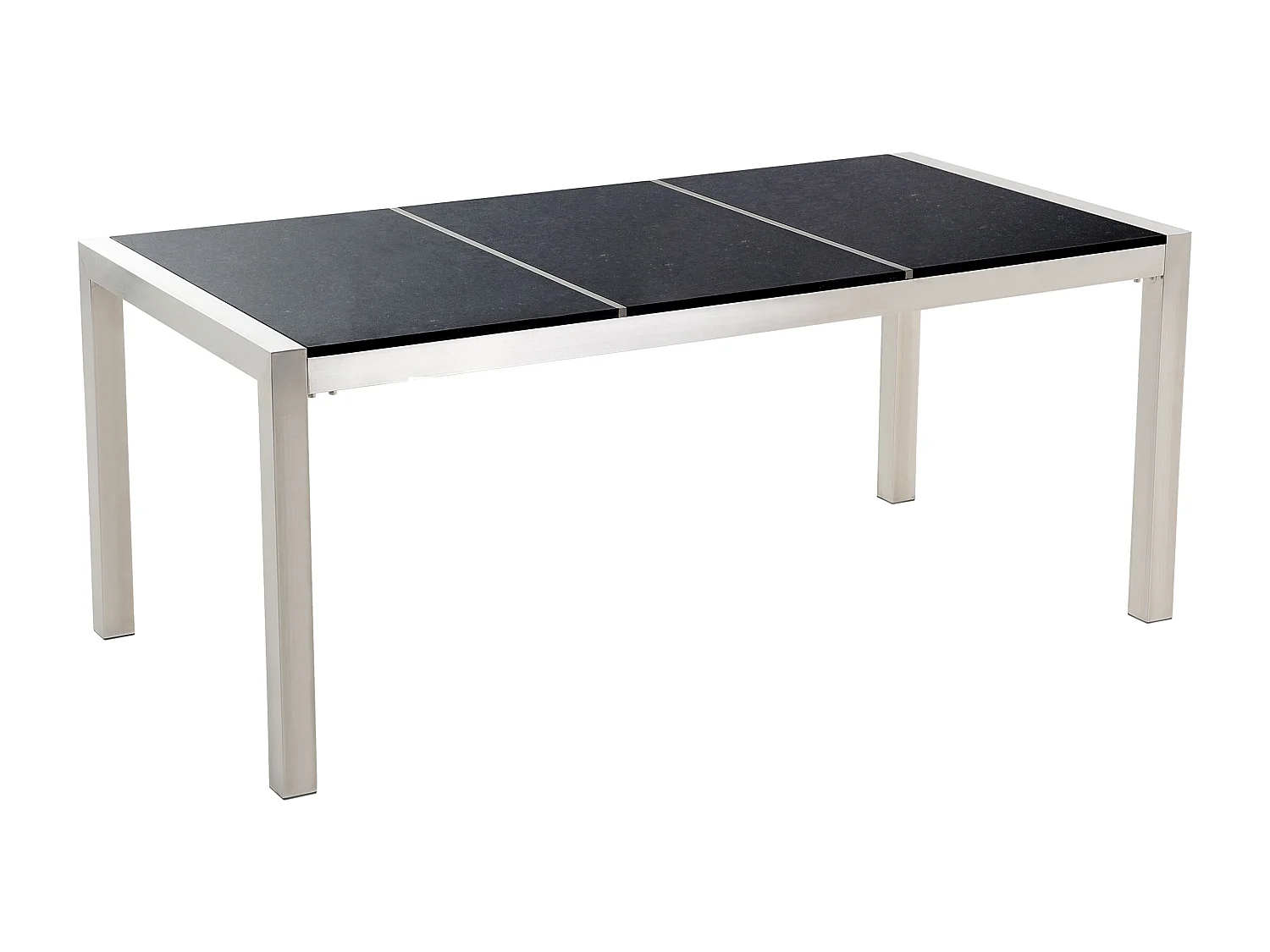 Zestaw ogrodowy dla 6 osób GROSSETO Blat dzielony Granit Polerowany Szary/ czarny