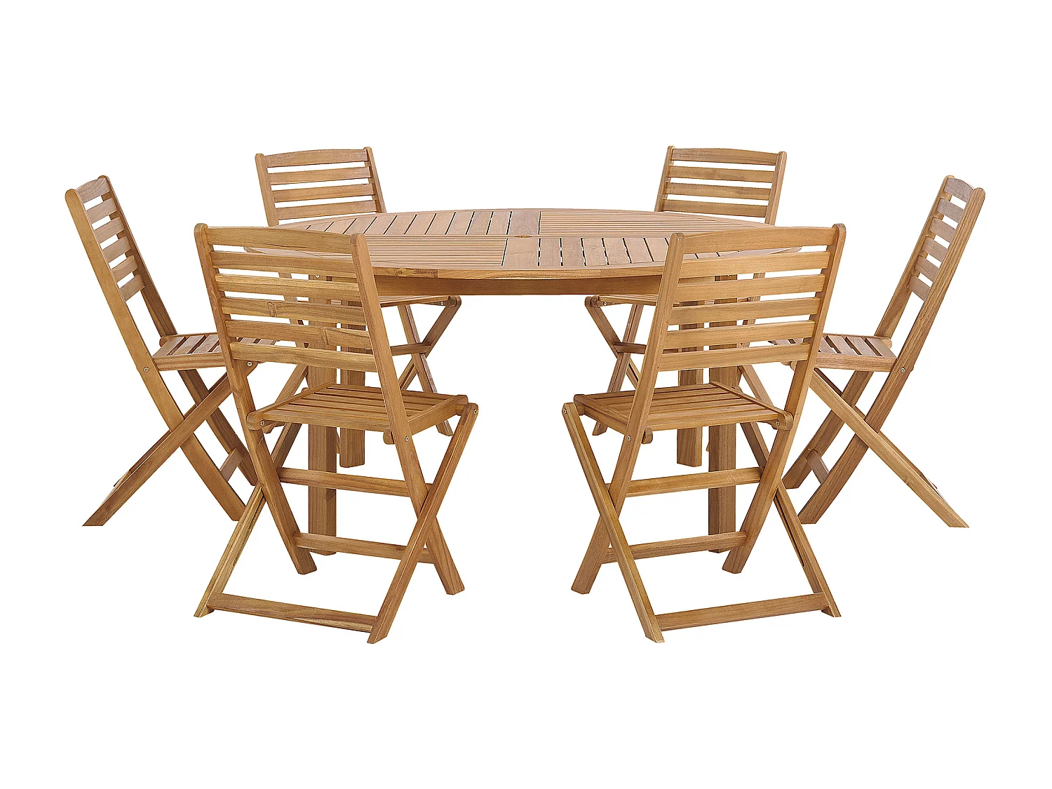 Salle à manger de jardin 6 places TOLVE Acacia Marron