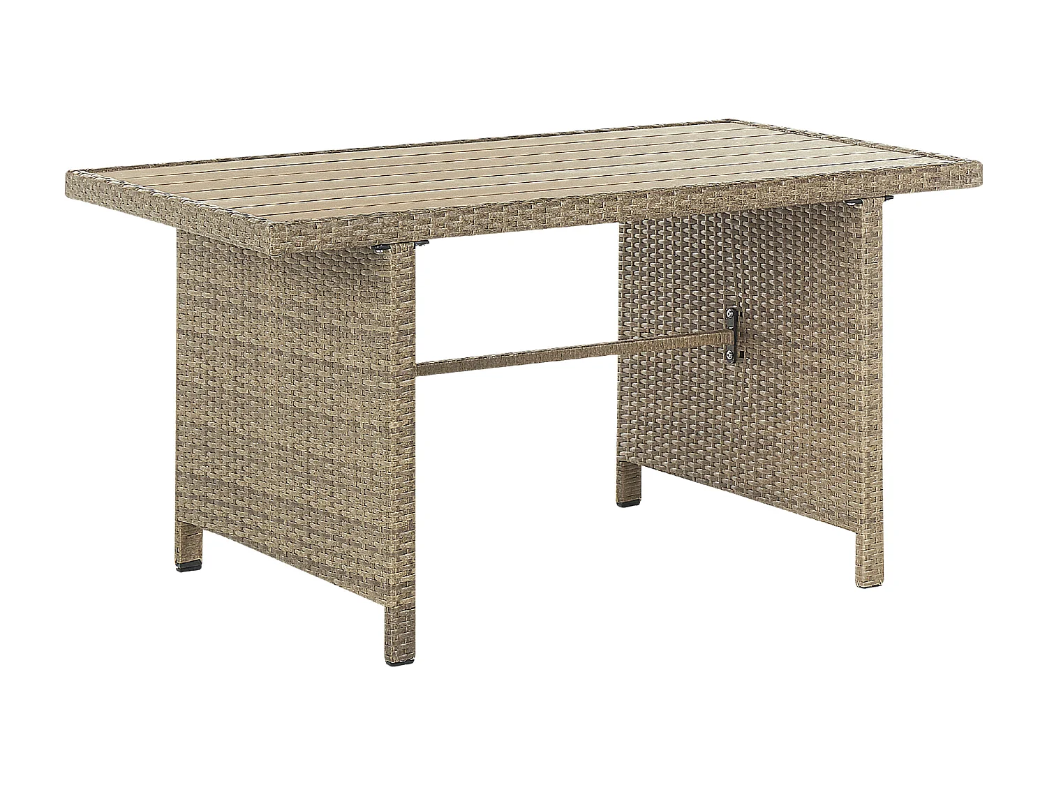 Ensemble de salon de jardin avec table et ottoman 5 places BARDI avec coussins Marron