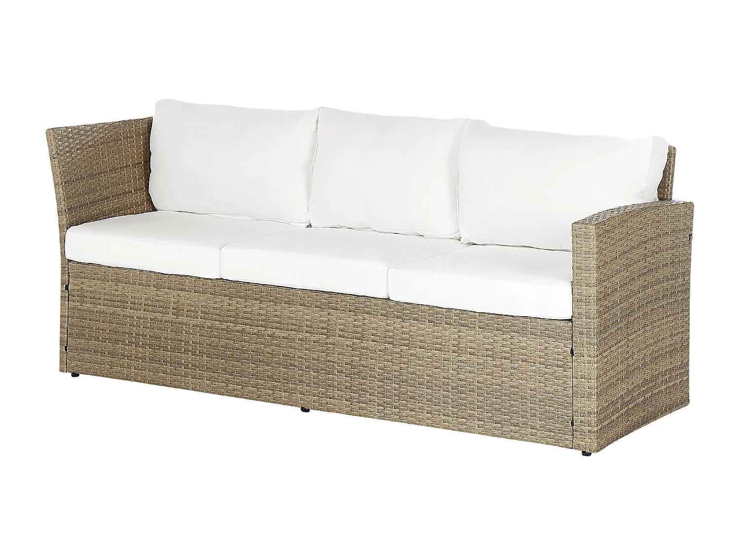 Loungeset met tafel en ottomaan 5-zitter BARDI met kussens Bruin