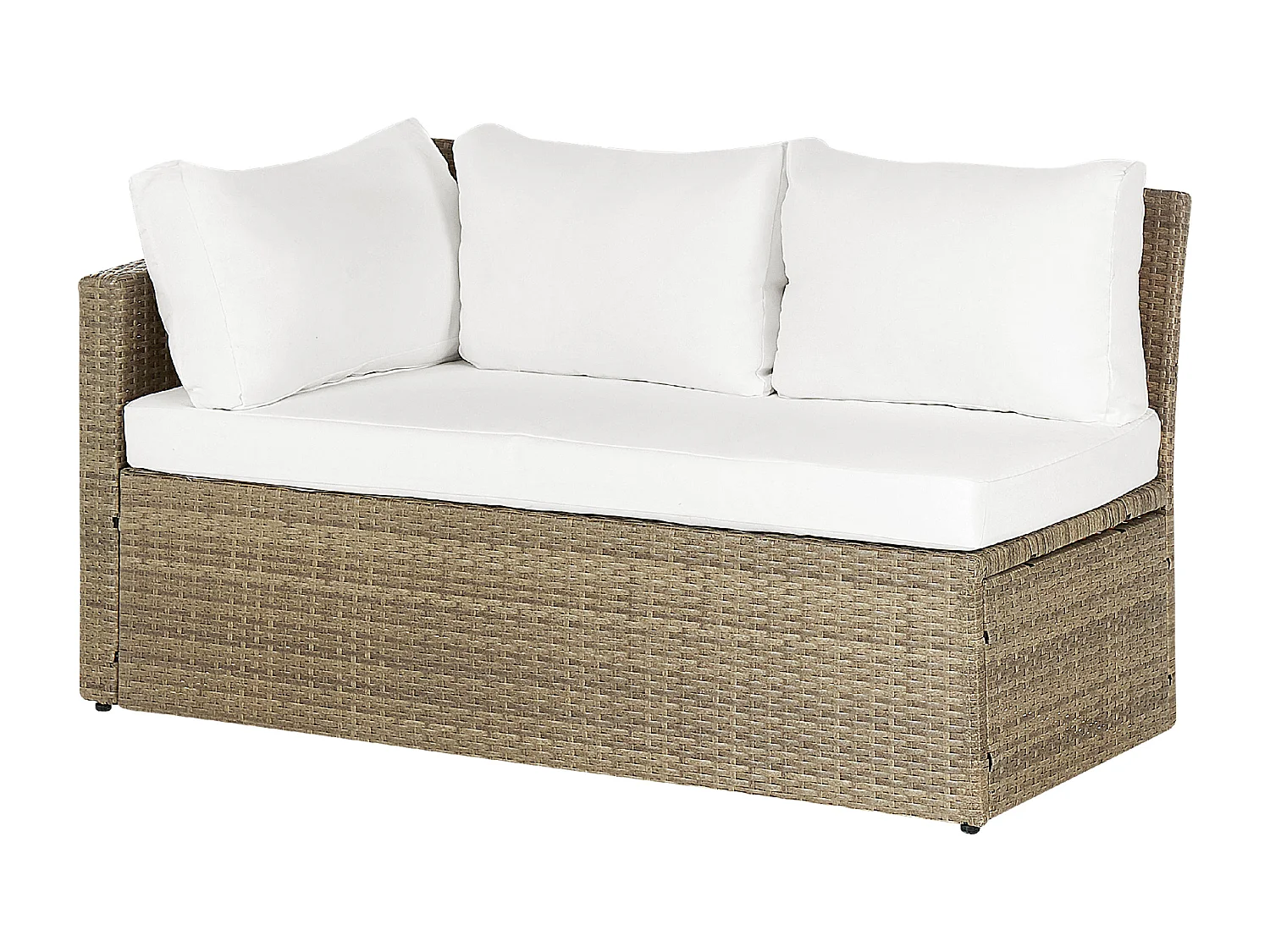 Loungeset met tafel en ottomaan 5-zitter BARDI met kussens Bruin