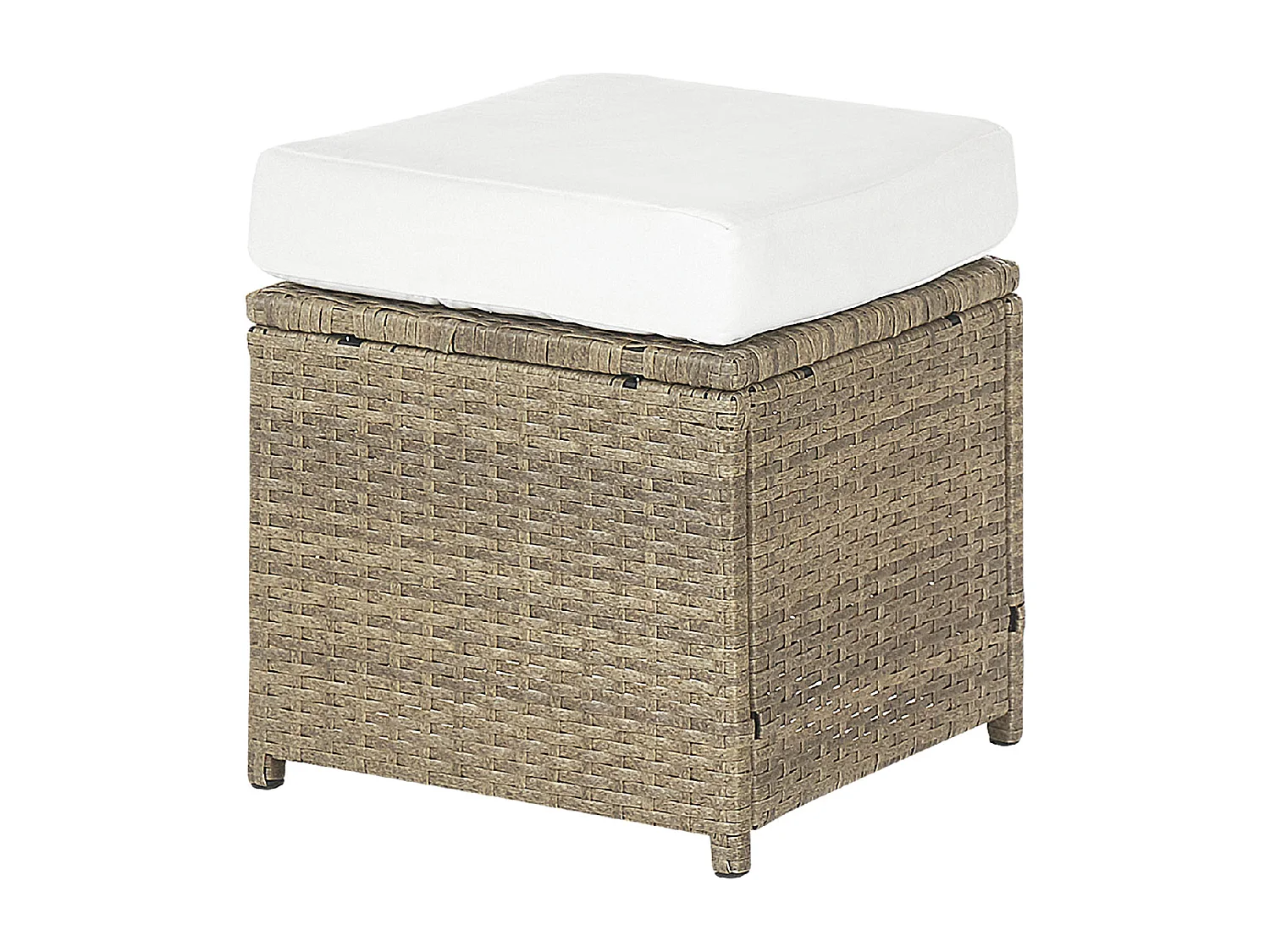 Loungeset met tafel en ottomaan 5-zitter BARDI met kussens Bruin