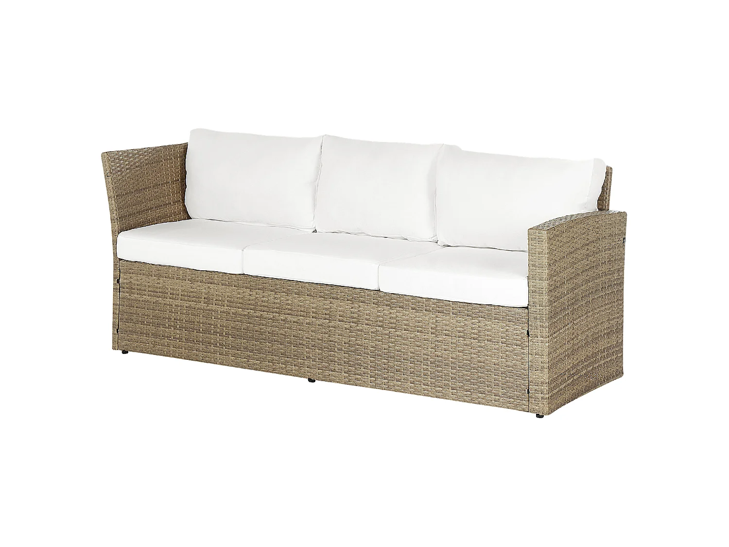 Ensemble de salon de jardin avec table et ottoman 5 places BARDI avec coussins Marron