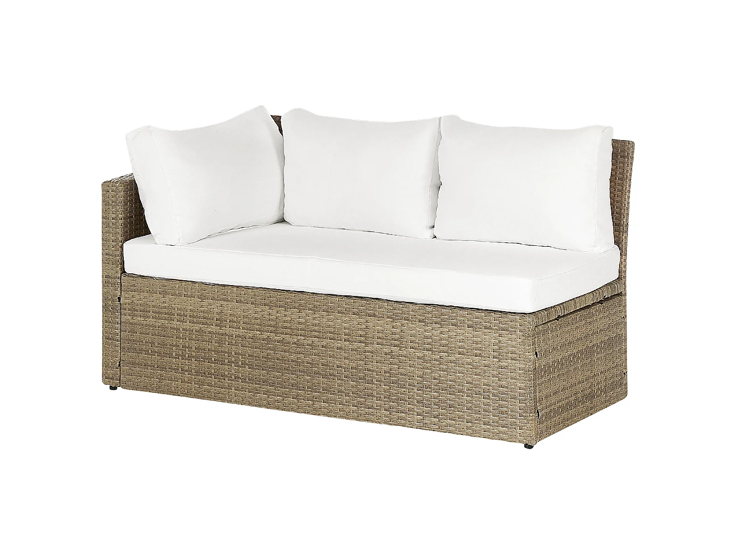 Ensemble de salon de jardin avec table et ottoman 5 places BARDI avec coussins Marron