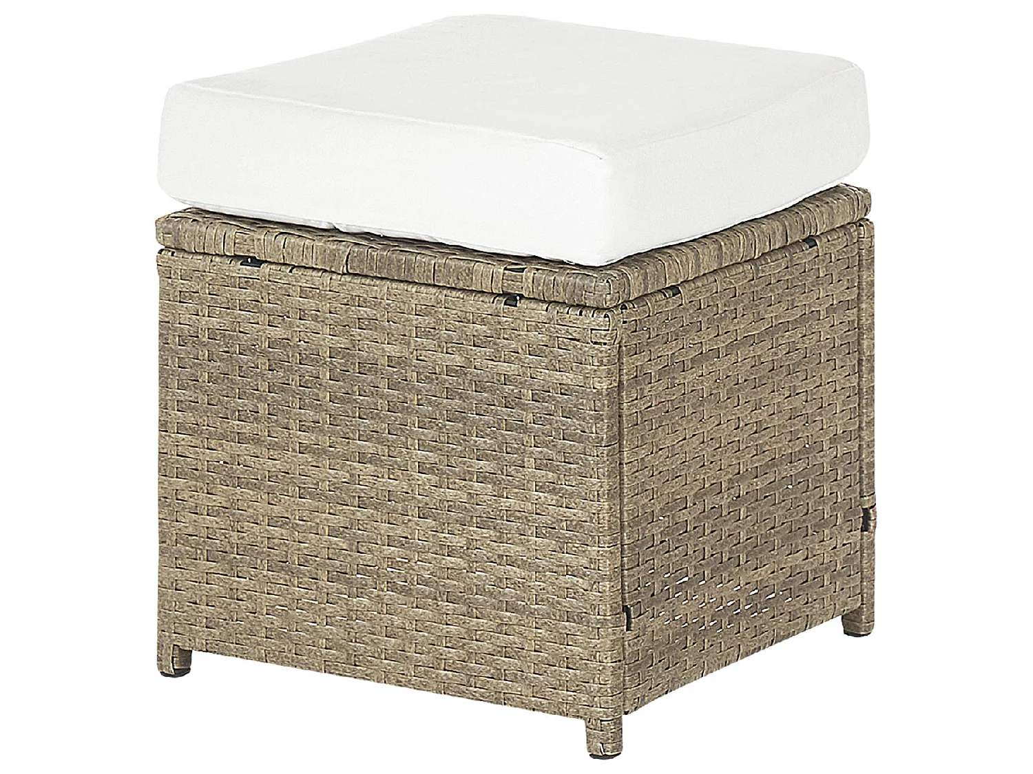 Ensemble de salon de jardin avec table et ottoman 5 places BARDI avec coussins Marron