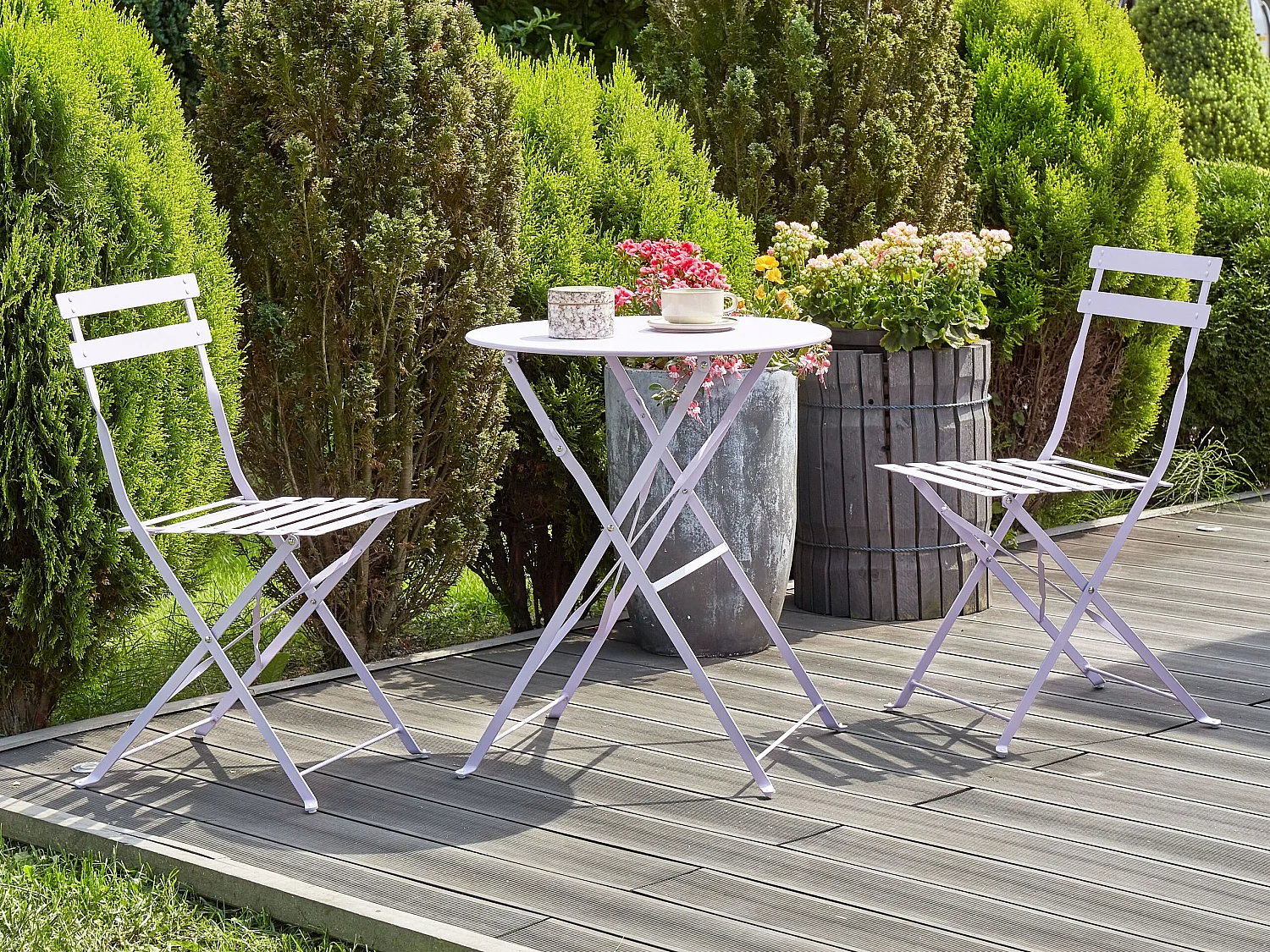 Bistro Set klappbar FIORI Metall Violett