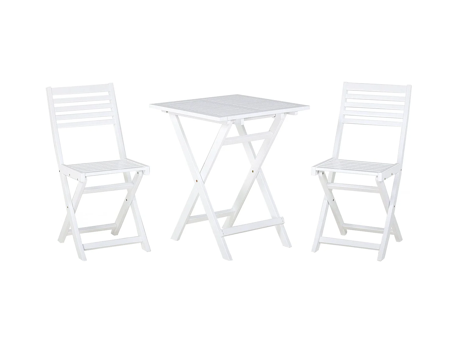 Ensemble pour bistro Pliant FIJI Acacia Blanc