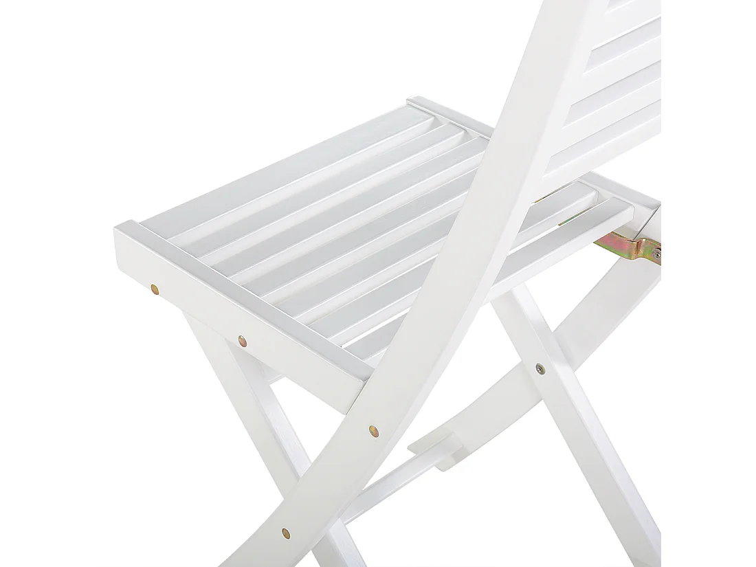 Bistro Set klappbar FIJI Holz Weiss