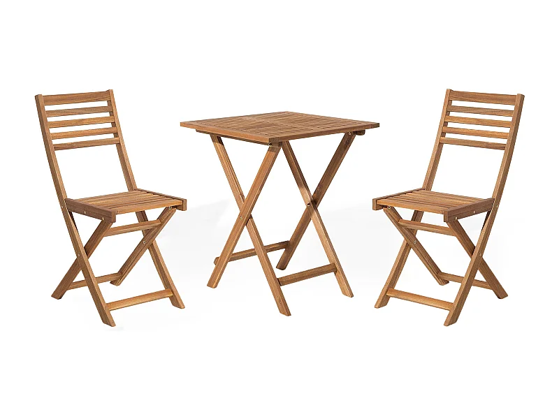 Bistro Set klappbar FIJI Holz Hellbraun