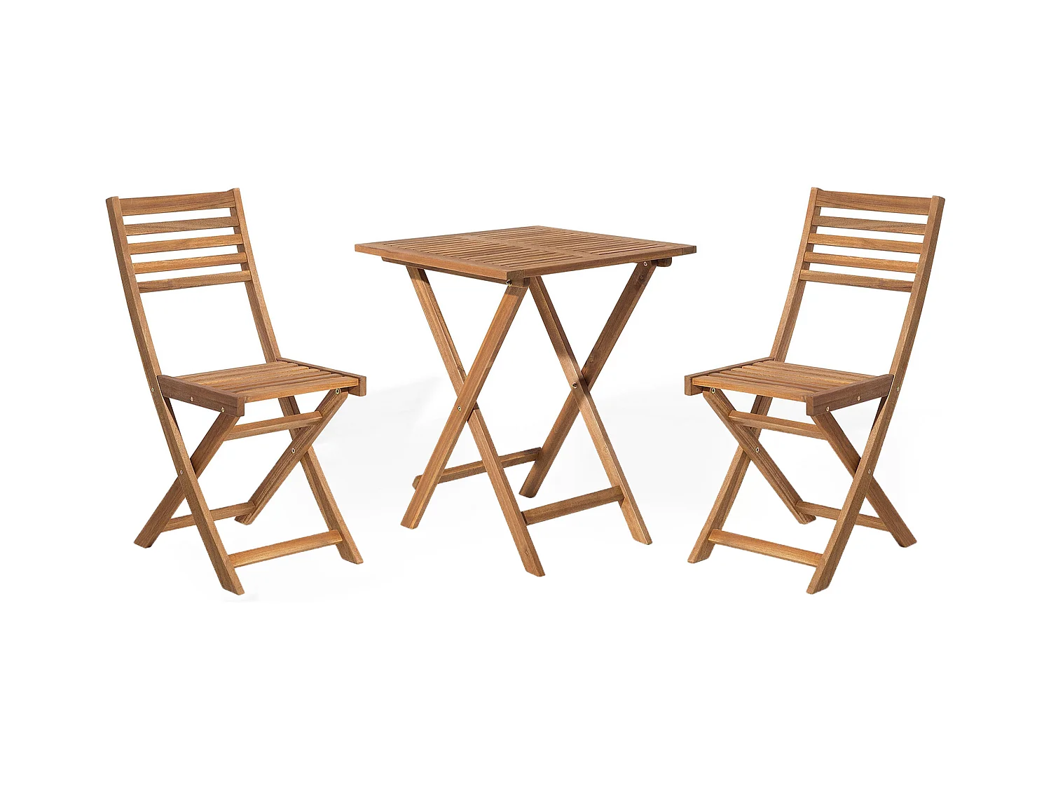 Ensemble pour bistro Pliant FIJI Acacia Marron clair