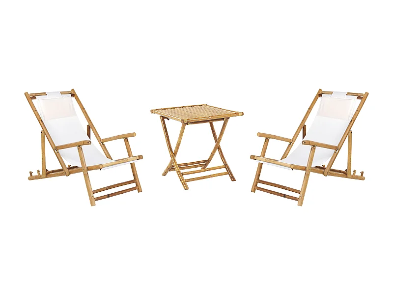 Ensemble pour bistro Pliant ATRANI/MOLISE Bambou Marron clair