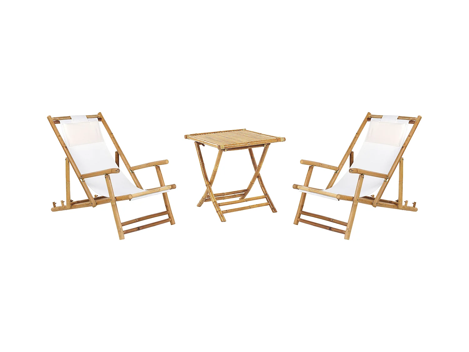 Ensemble pour bistro Pliant ATRANI/MOLISE Bambou Marron clair