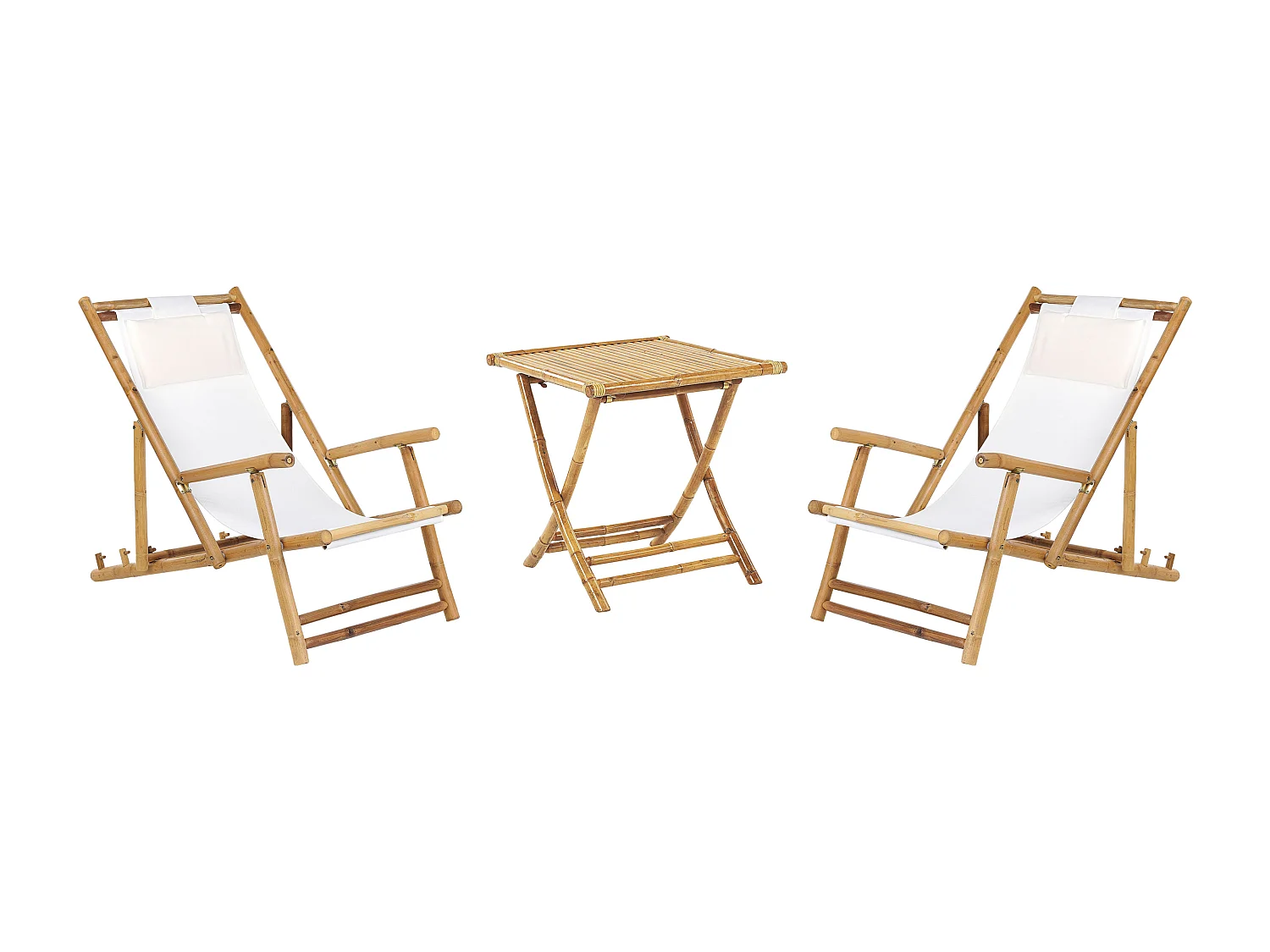 Ensemble pour bistro Pliant ATRANI/MOLISE Bambou Marron clair