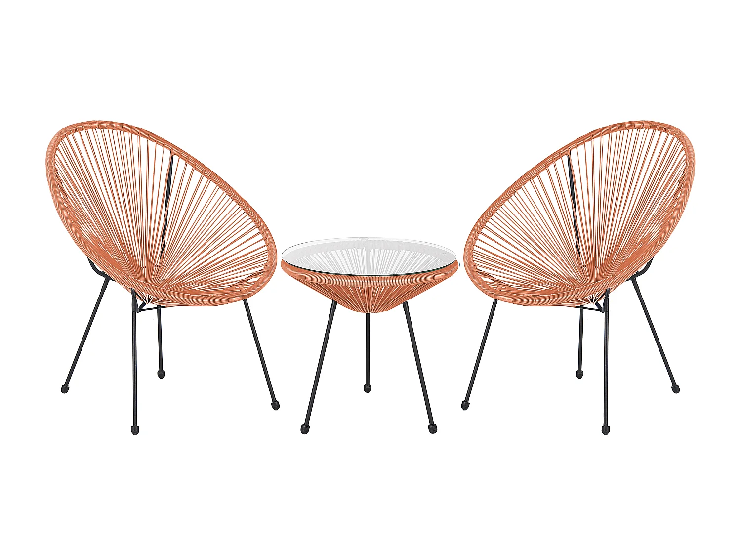 Ensemble bistrot ACAPULCO II Polyrotin Orange