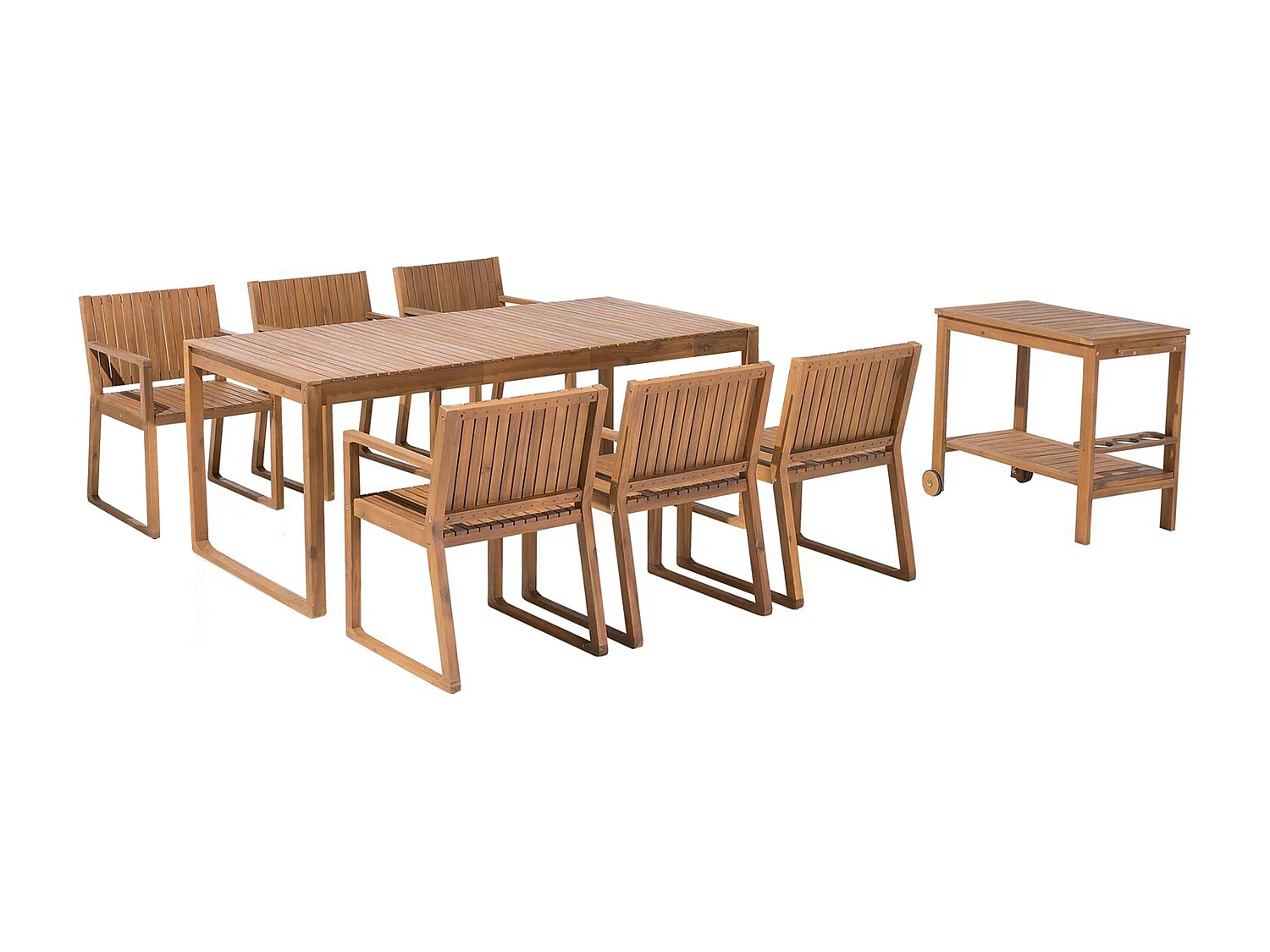 Set da pranzo da giardino con carrello 6 posti SASSARI Legno d'acacia Marrone