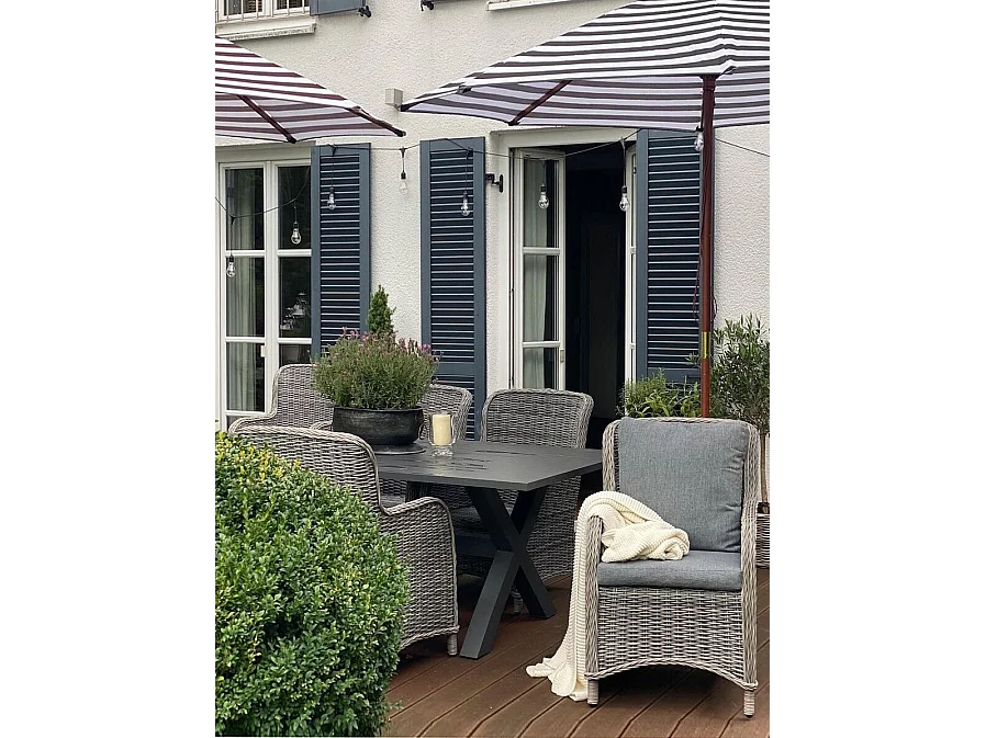 Salle à manger de jardin 6 places CASCAIS avec coussins Gris