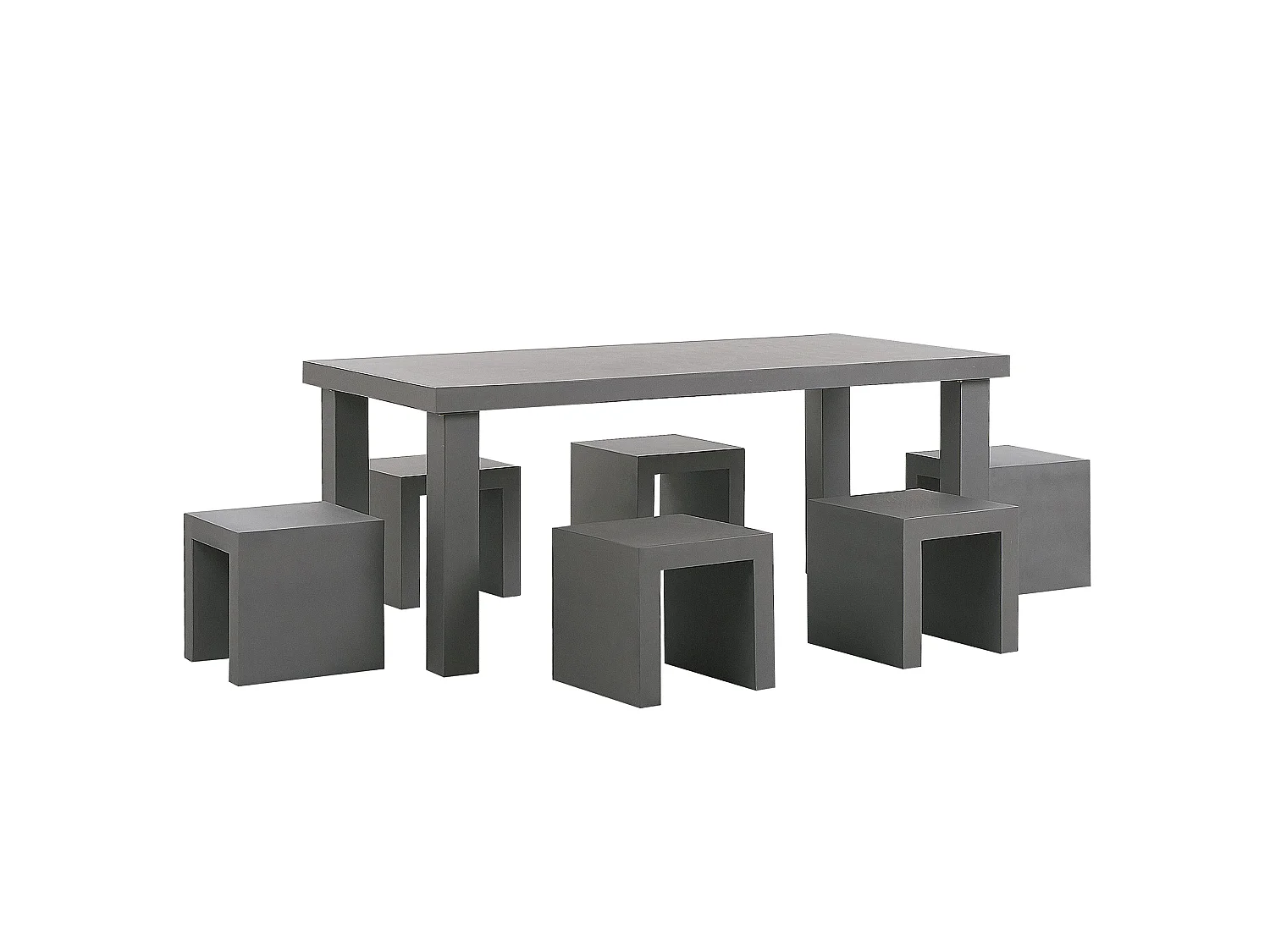 Tuinset met krukken 6-zitter TARANTO Beton Grijs