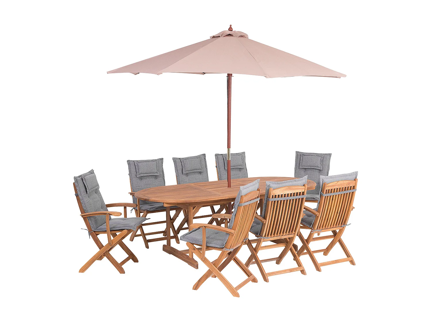 Set da pranzo da giardino 8 posti MAUI Legno d'acacia Grigio