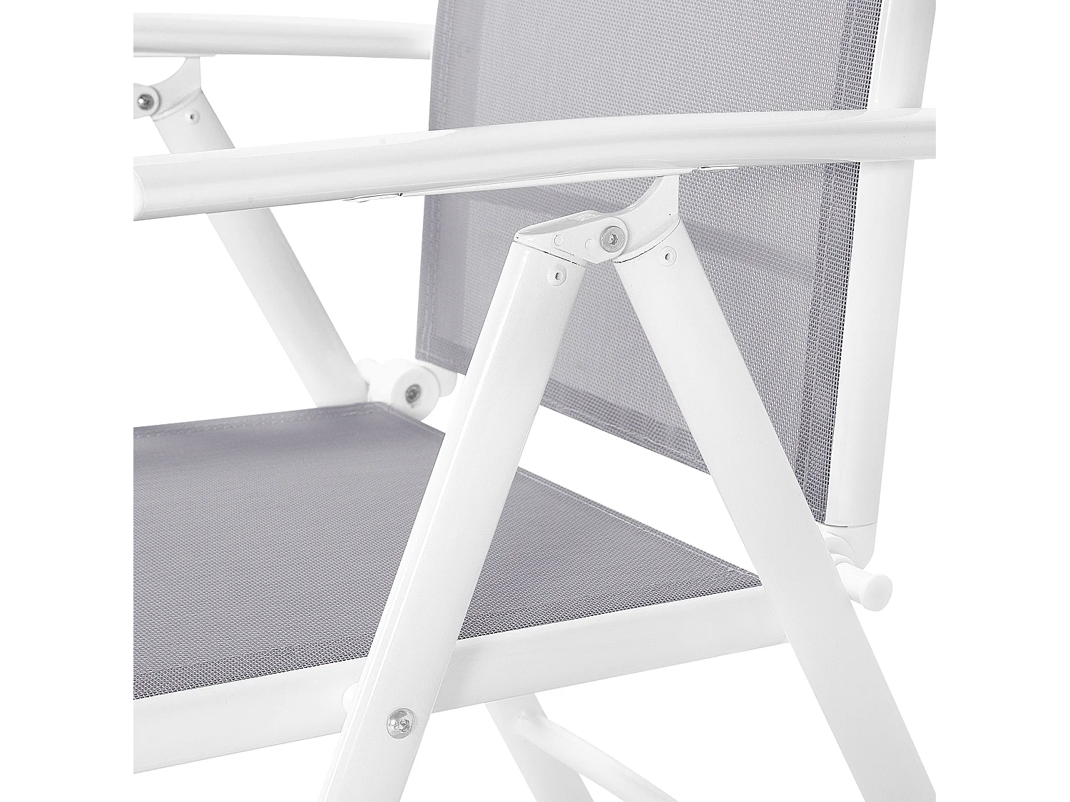 Modernes Gartenmöbel Set in Grau Tisch und 6 Stühle Aluminium Polyester Prato