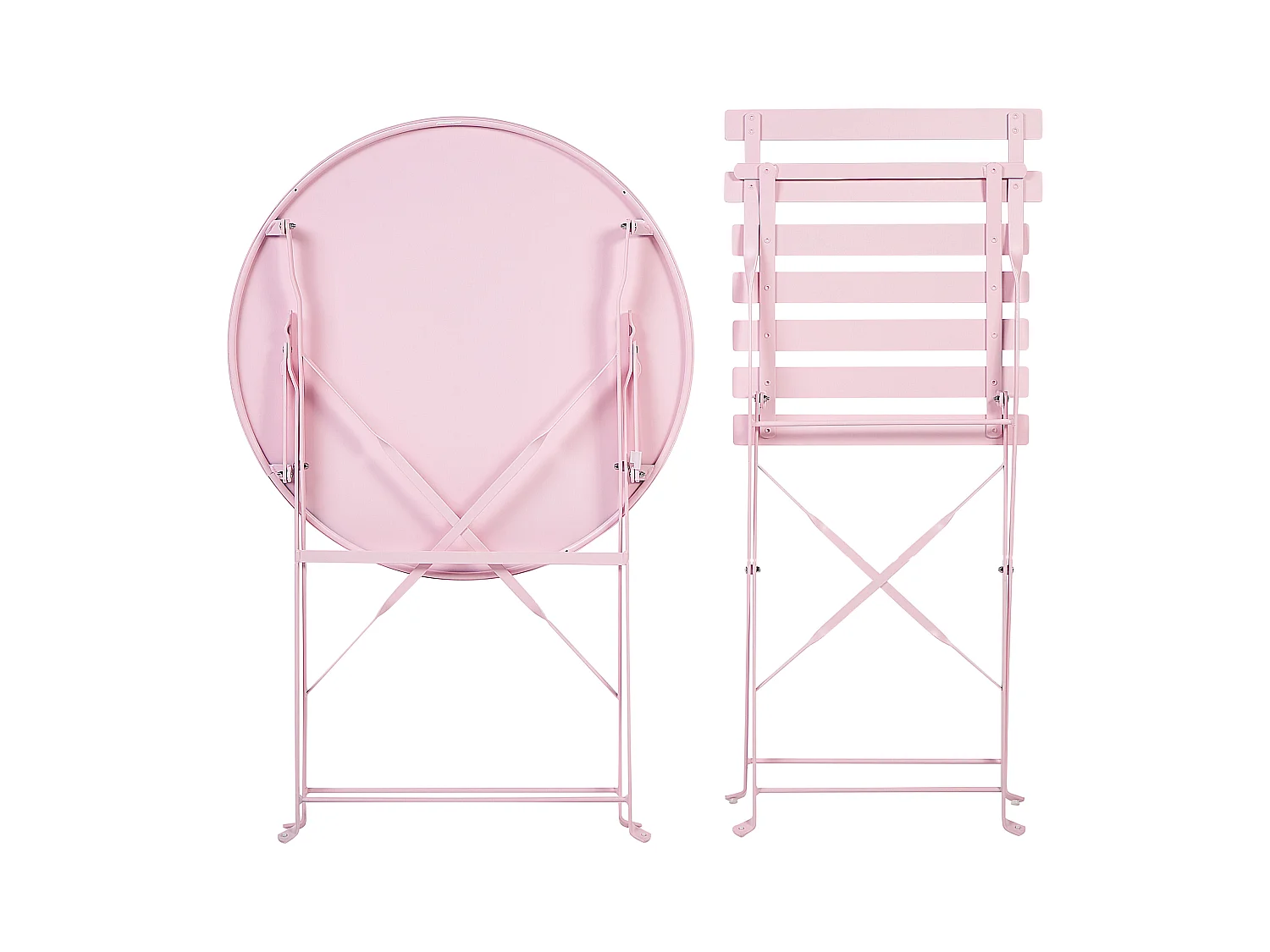 Ensemble pour bistro Pliant FIORI Métal Rose pastel
