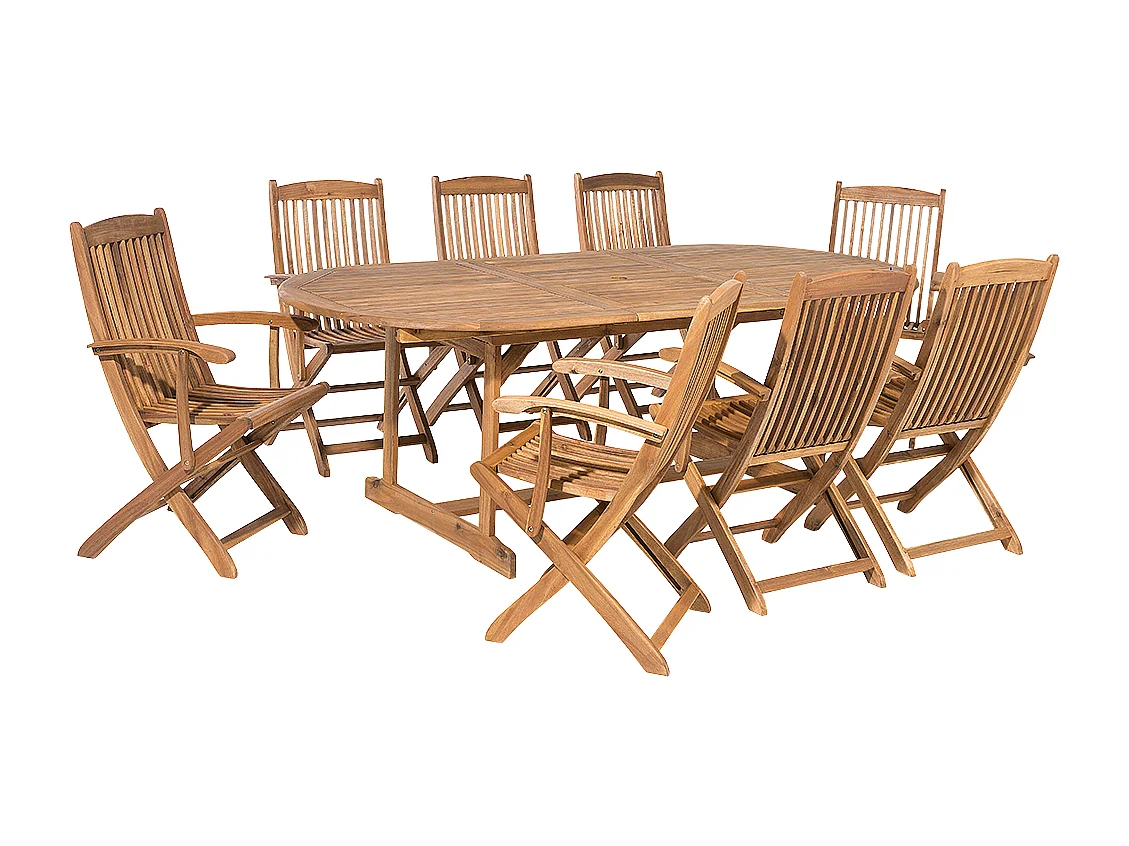 Tuinset 8-zitter MAUI Acaciahout Lichtbruin