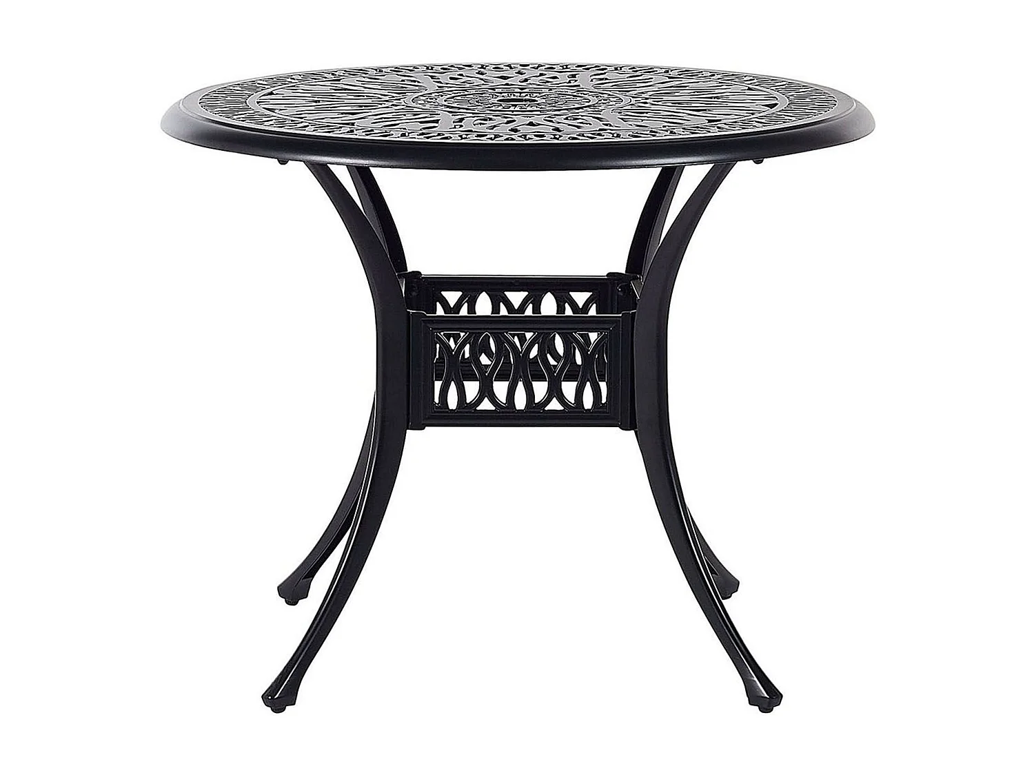 Set da pranzo da giardino 4 posti ANCONA con cuscini Metallo Nero