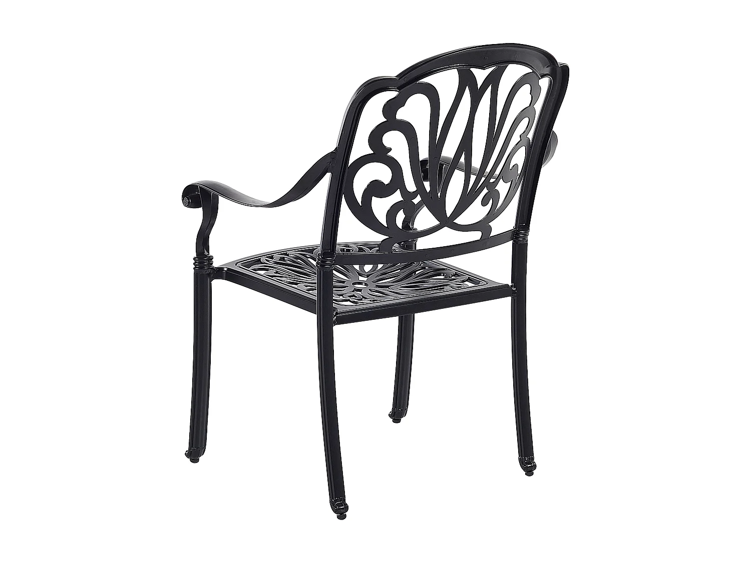 Set da pranzo da giardino 4 posti ANCONA con cuscini Metallo Nero