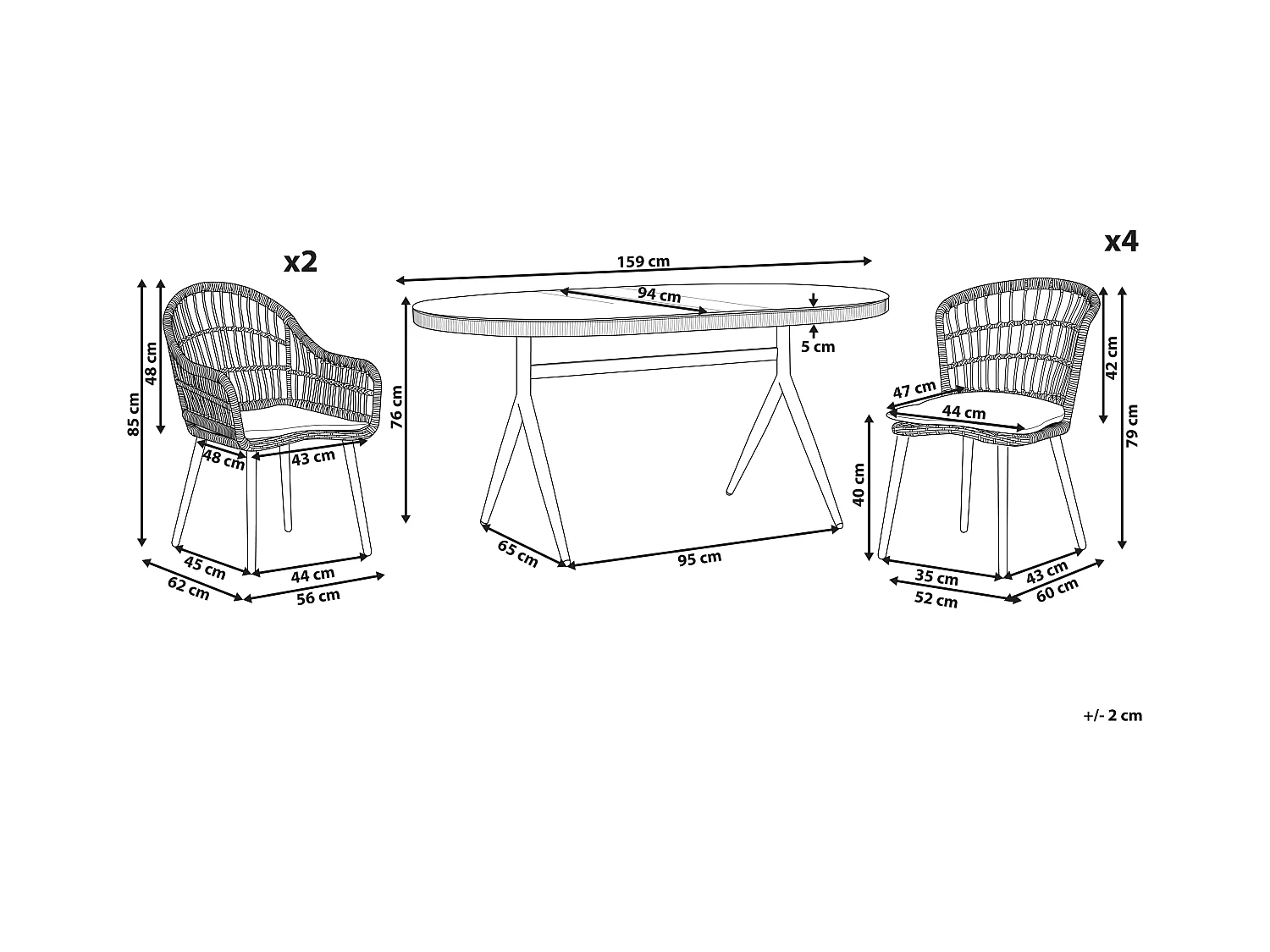 Salle à manger de jardin 6 places ALIANO II avec coussins Beige