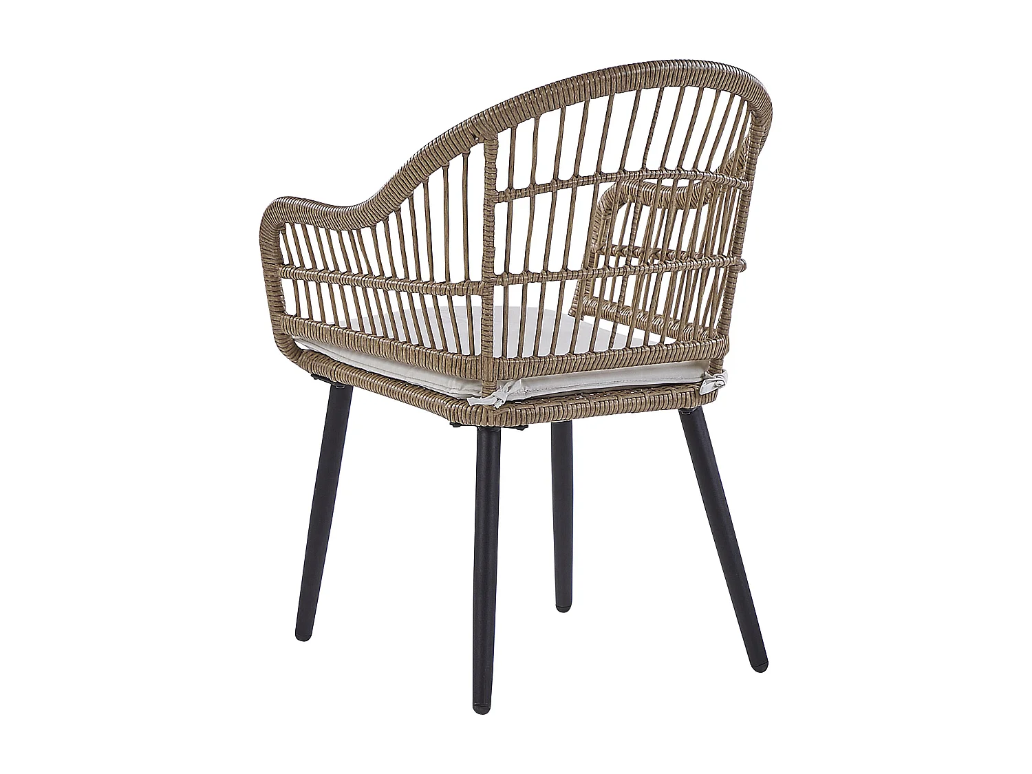 Elegantes Gartenset 6-Sitzer Rattan Auflagen Beige Metalbeine schwarz Aliano II