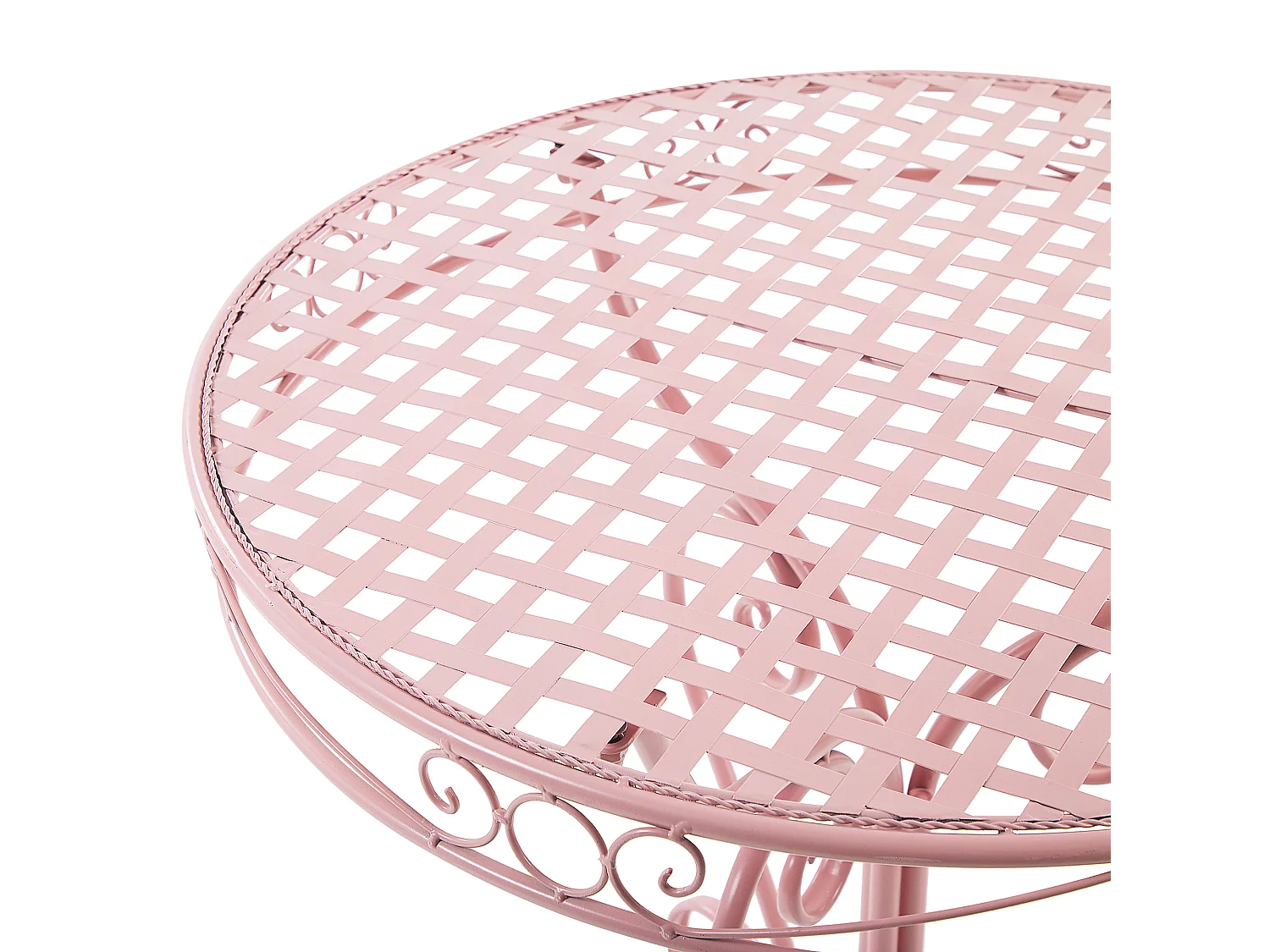 Ensemble bistrot Pliant ALBINIA Métal Rose