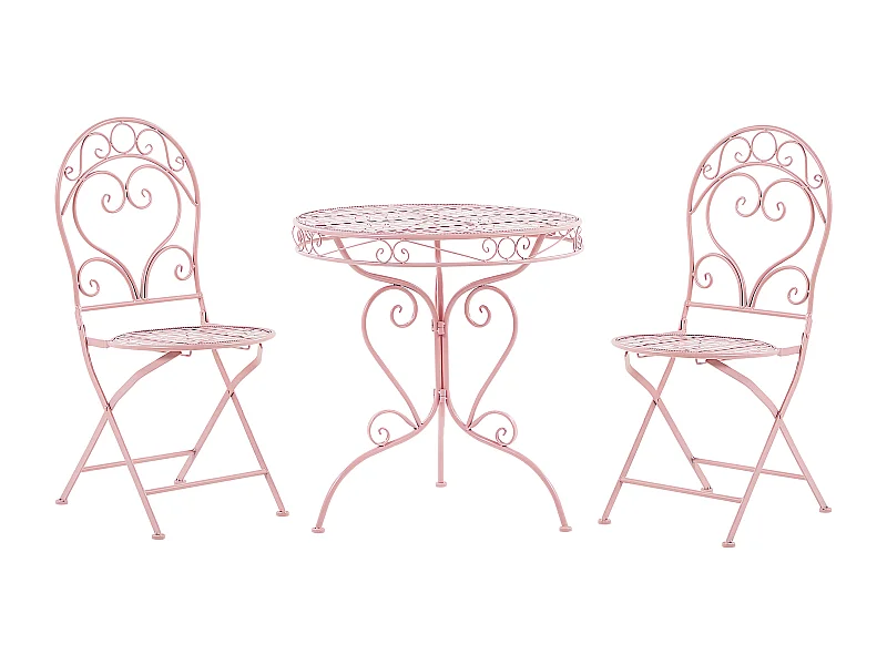Garten Bistro Set Balkon Terasse 2er rosa Albinia