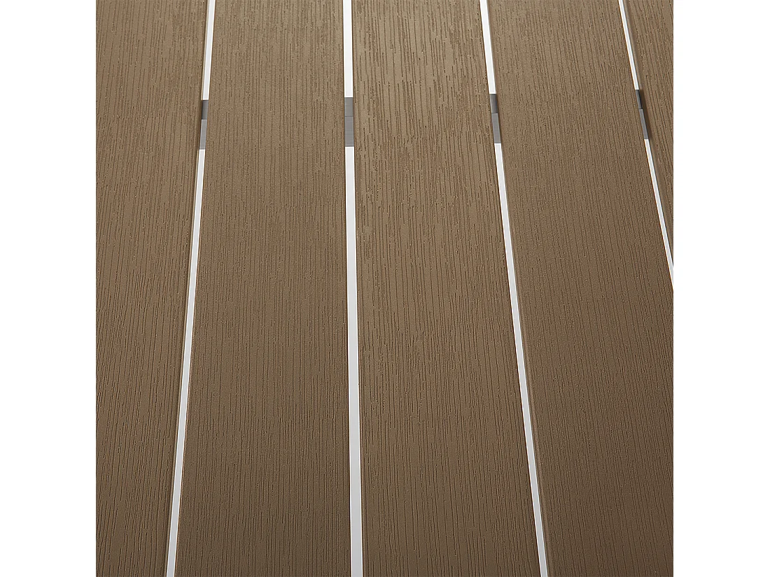 Salle à manger de jardin avec bancs 6 places NARDO Marron