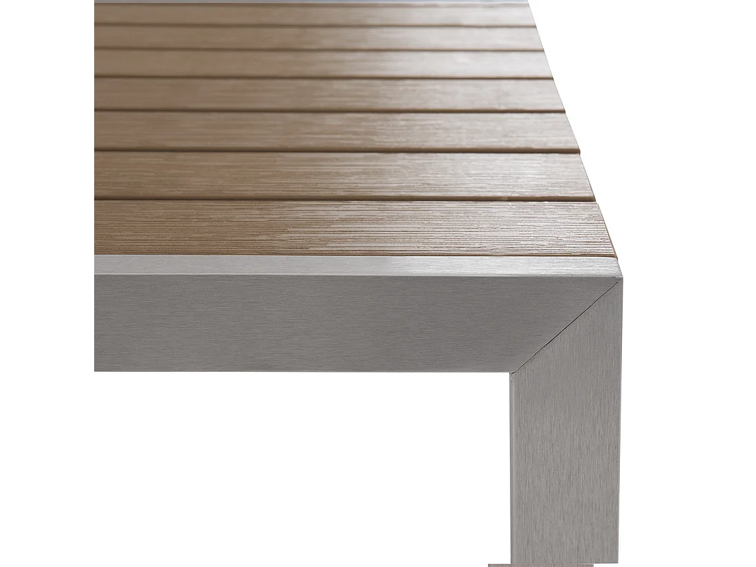 Salle à manger de jardin avec bancs 6 places NARDO Marron