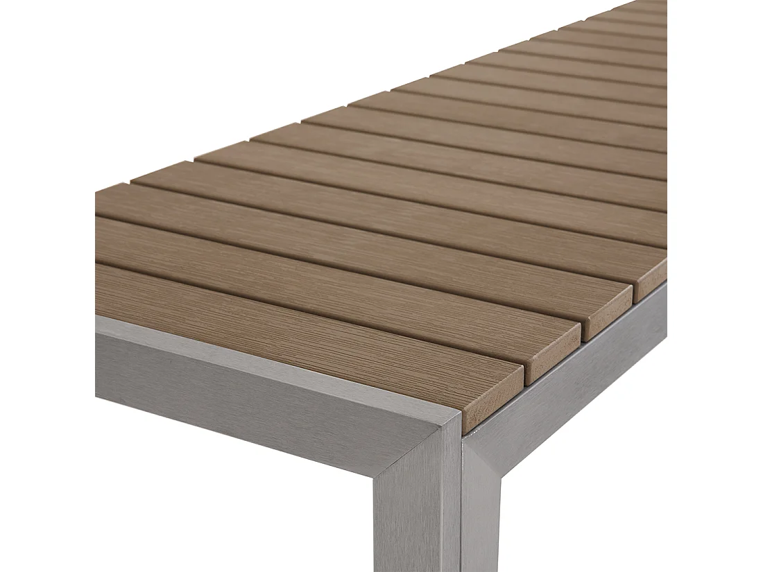 Salle à manger de jardin avec bancs 6 places NARDO Marron