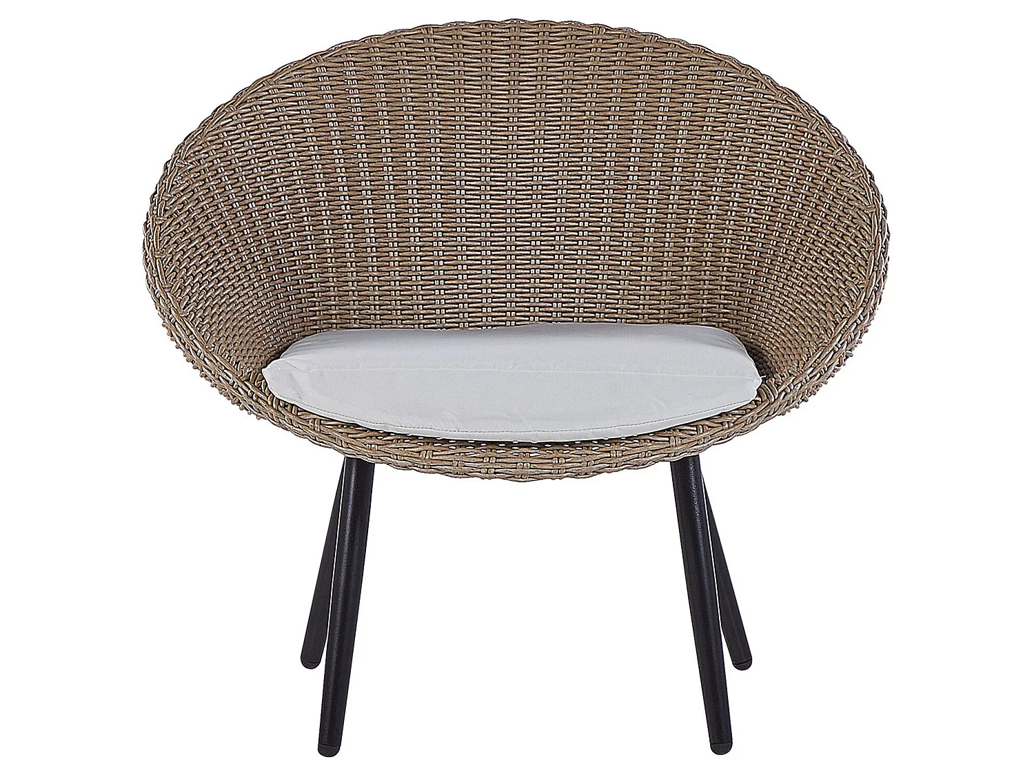 Bistro Set inkl. Kissen ORTIGIA Polyrattan Hellbeige Beige