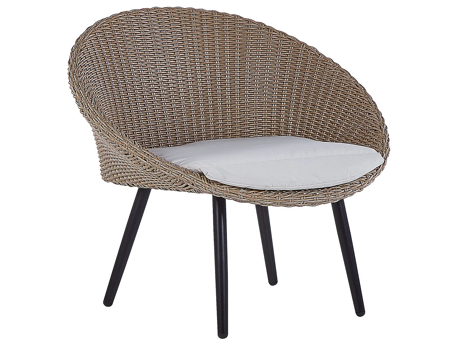 Bistro Set inkl. Kissen ORTIGIA Polyrattan Hellbeige Beige