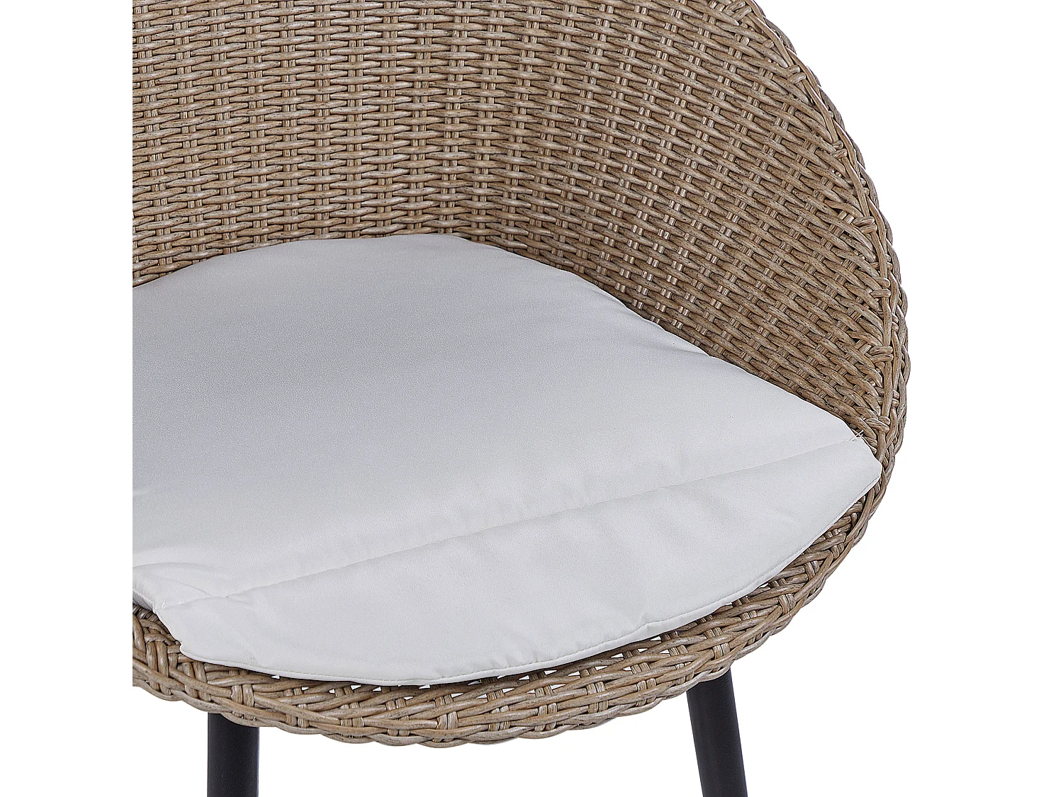 Bistro Set inkl. Kissen ORTIGIA Polyrattan Hellbeige Beige