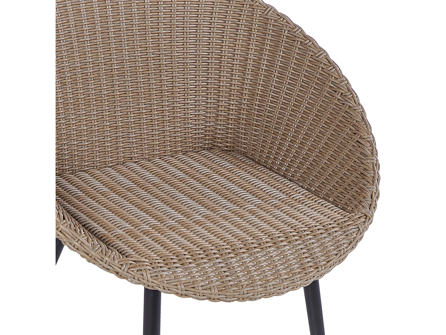 Bistro Set inkl. Kissen ORTIGIA Polyrattan Hellbeige Beige