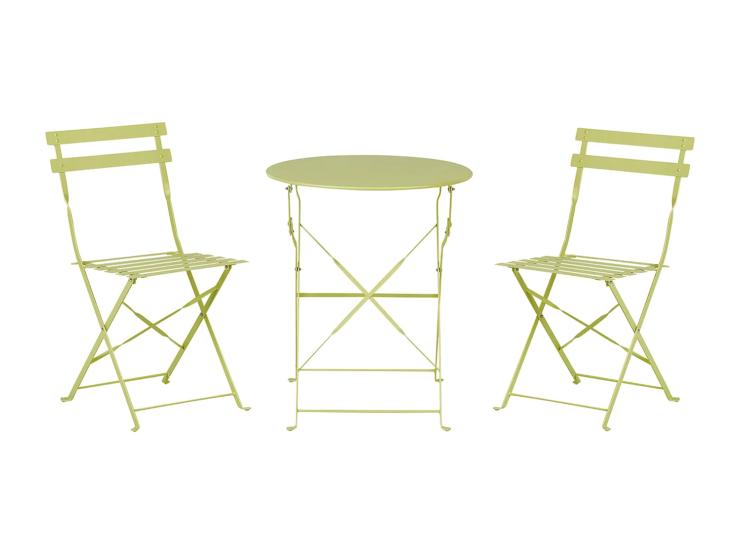 Zestaw mebli balkonowych Składane FIORI Metal Limonkowy