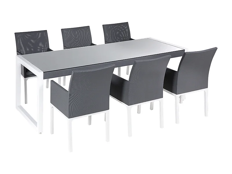 Set da pranzo da giardino 6 posti BACOLI con cuscini Metallo Grigio