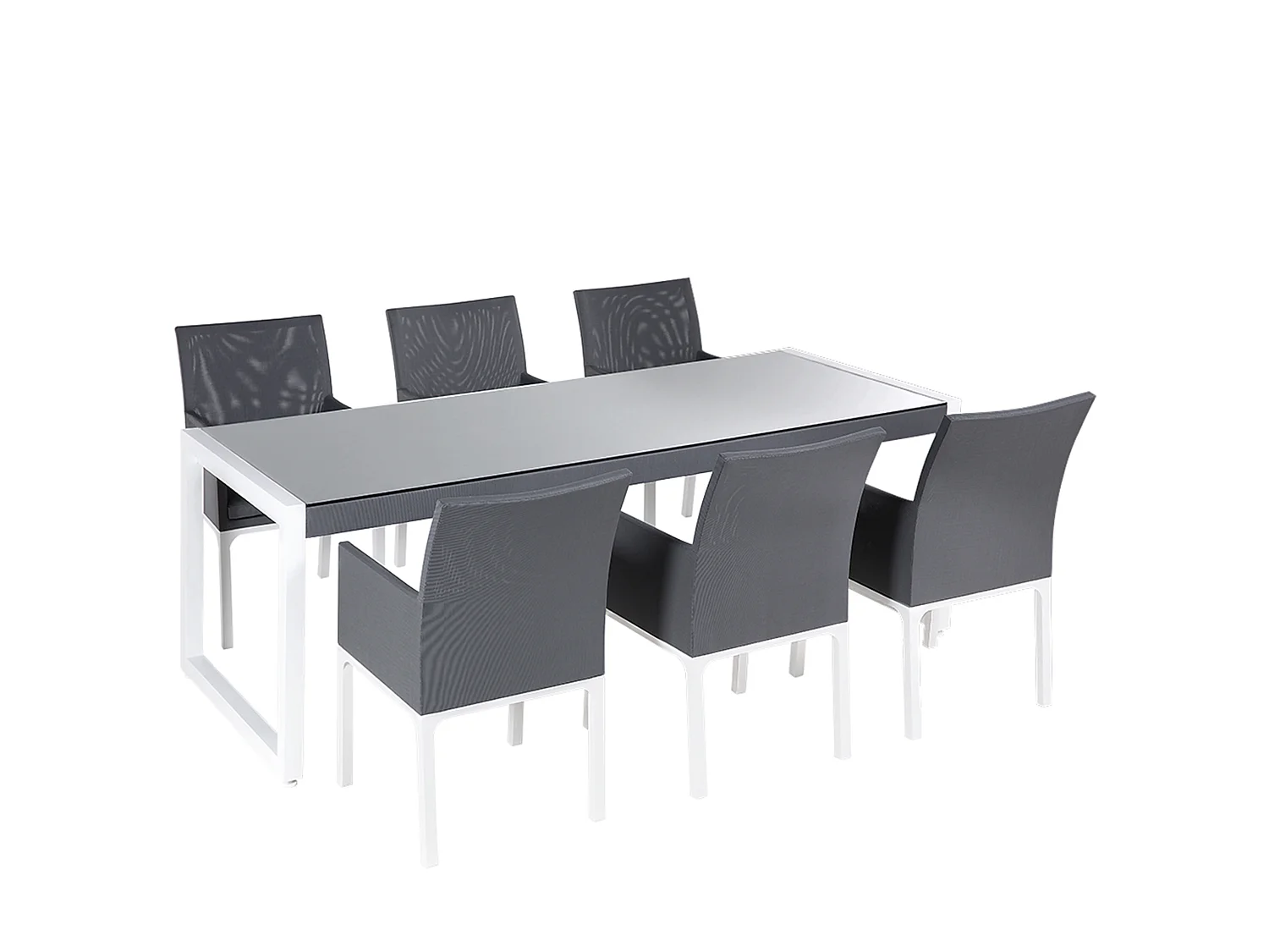 Gartenmöbel Set 6-Sitzer BACOLI inkl. Kissen Metall Grau