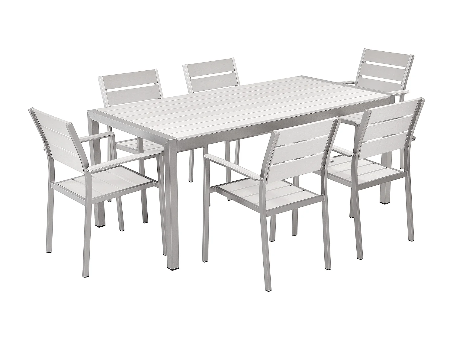 Set da pranzo da giardino 6 posti VERNIO Bianco