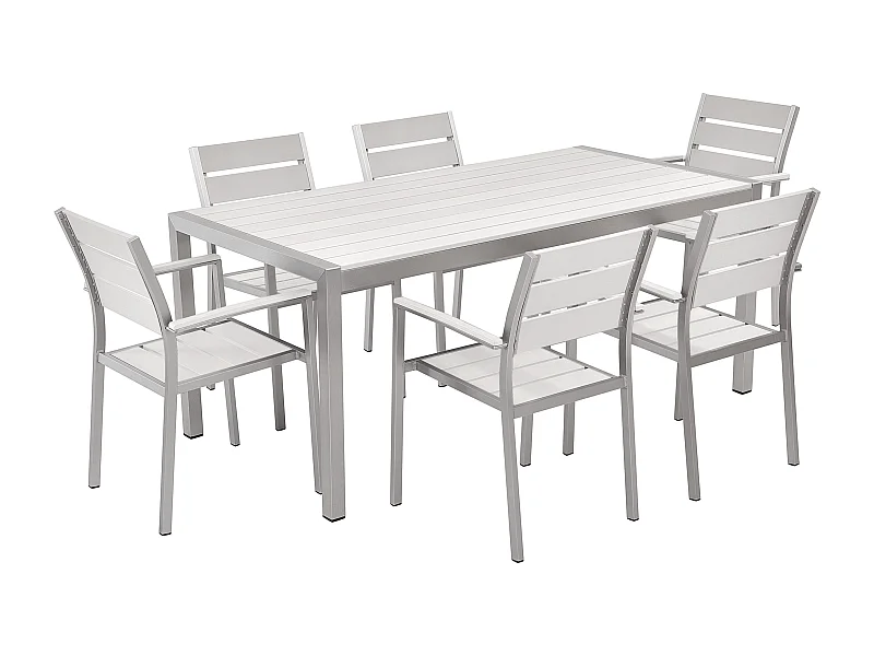 Set da pranzo da giardino 6 posti VERNIO Bianco